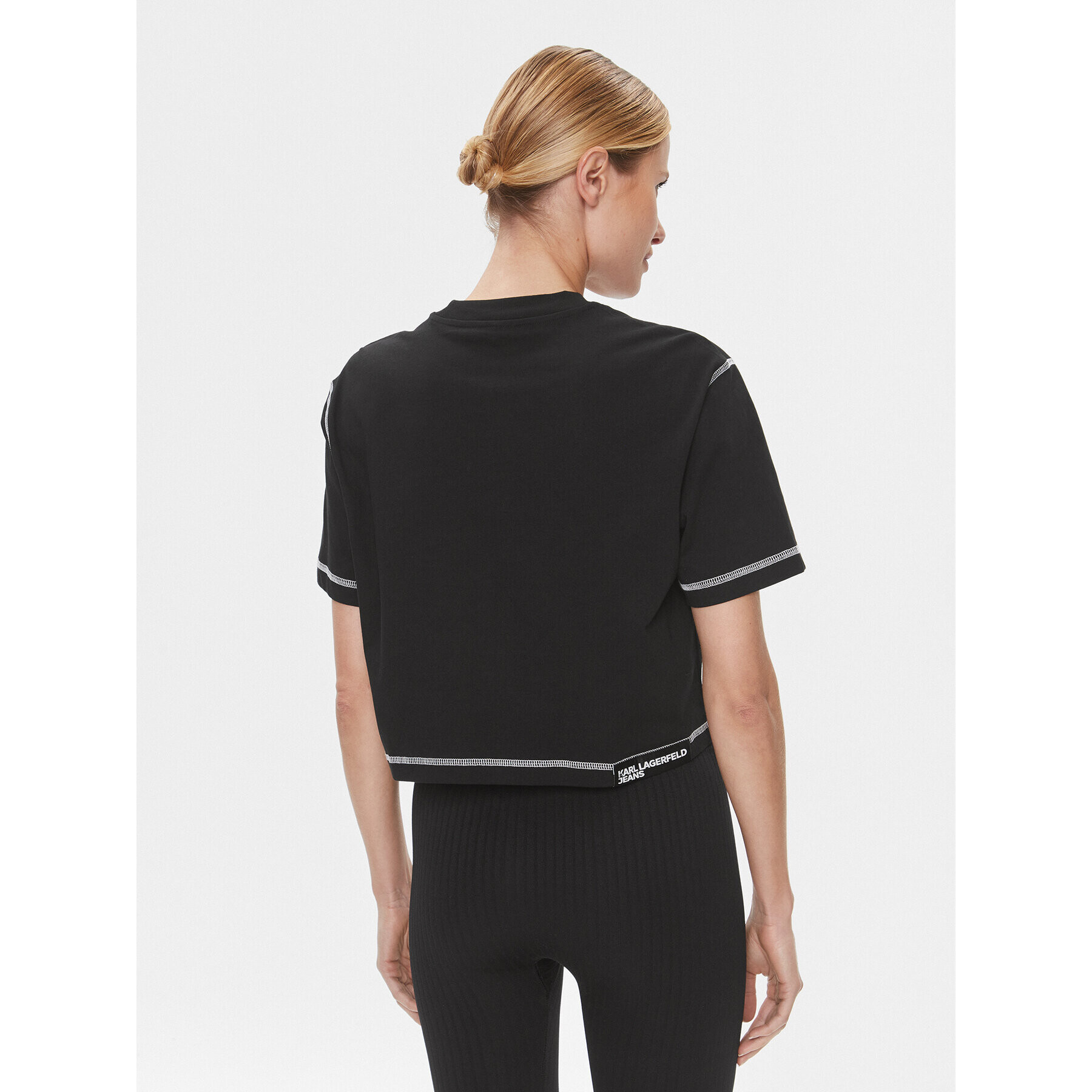 Karl Lagerfeld Jeans Тишърт 240J1702 Черен Regular Fit - Pepit.bg