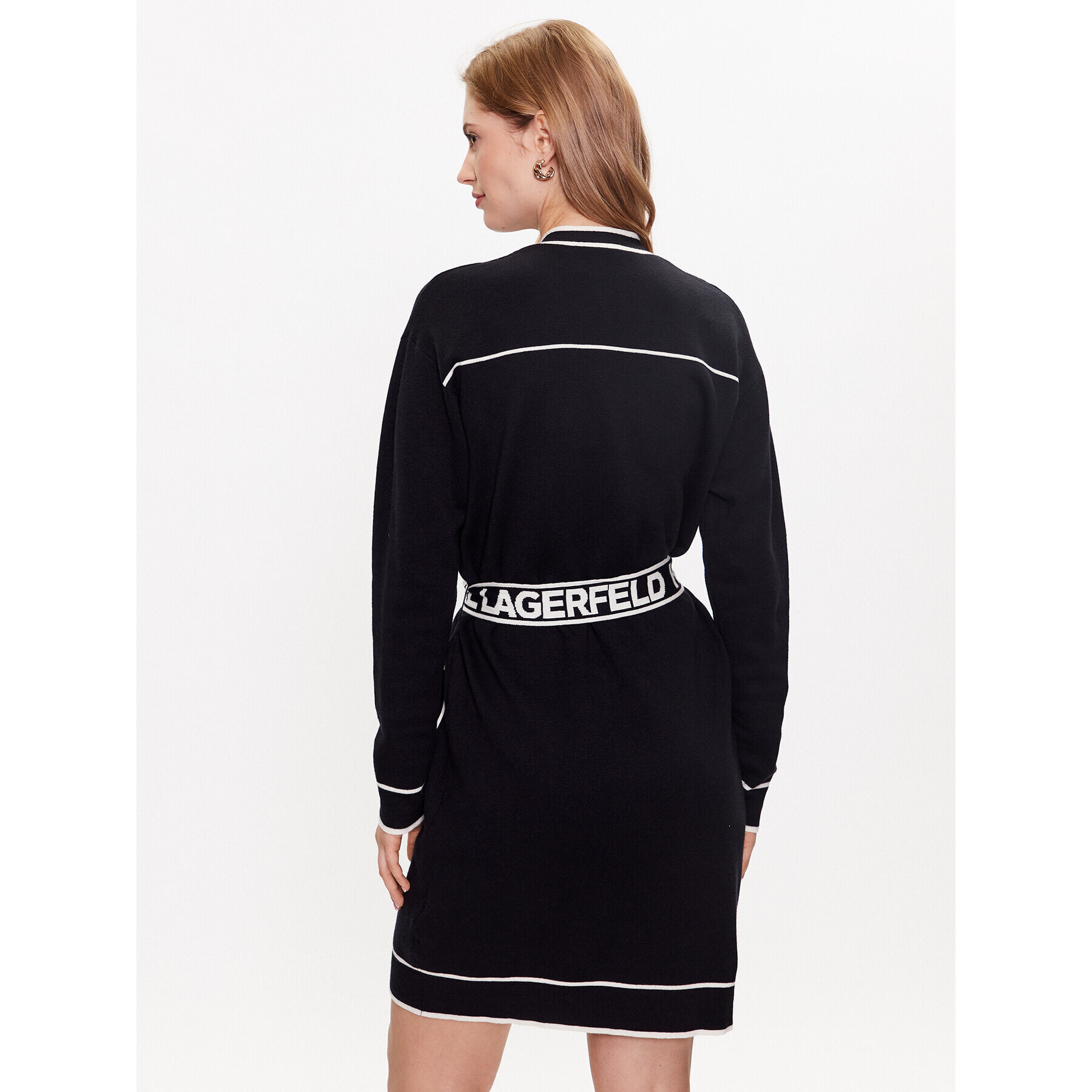 KARL LAGERFELD Кардиган 230W2011 Черен Regular Fit - Pepit.bg