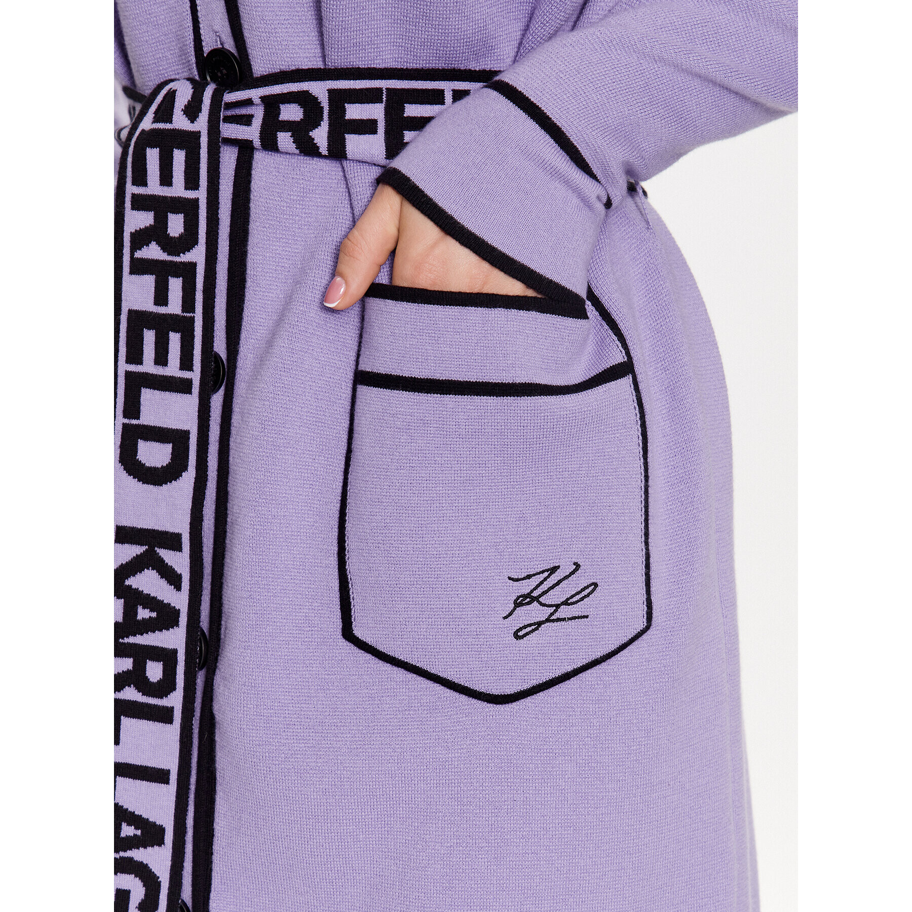 KARL LAGERFELD Кардиган 230W2011 Виолетов Regular Fit - Pepit.bg