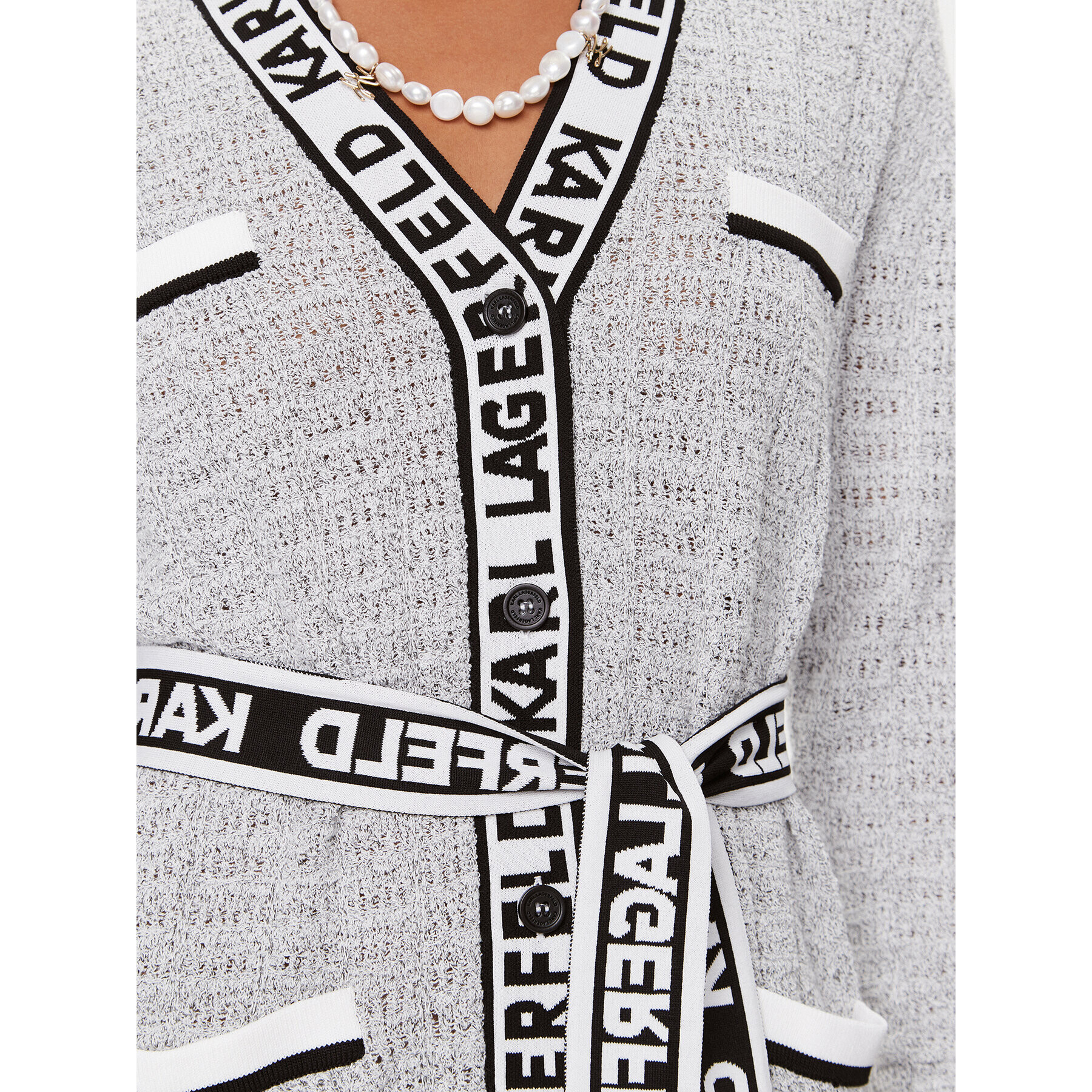 KARL LAGERFELD Кардиган 235W2006 Сив Regular Fit - Pepit.bg