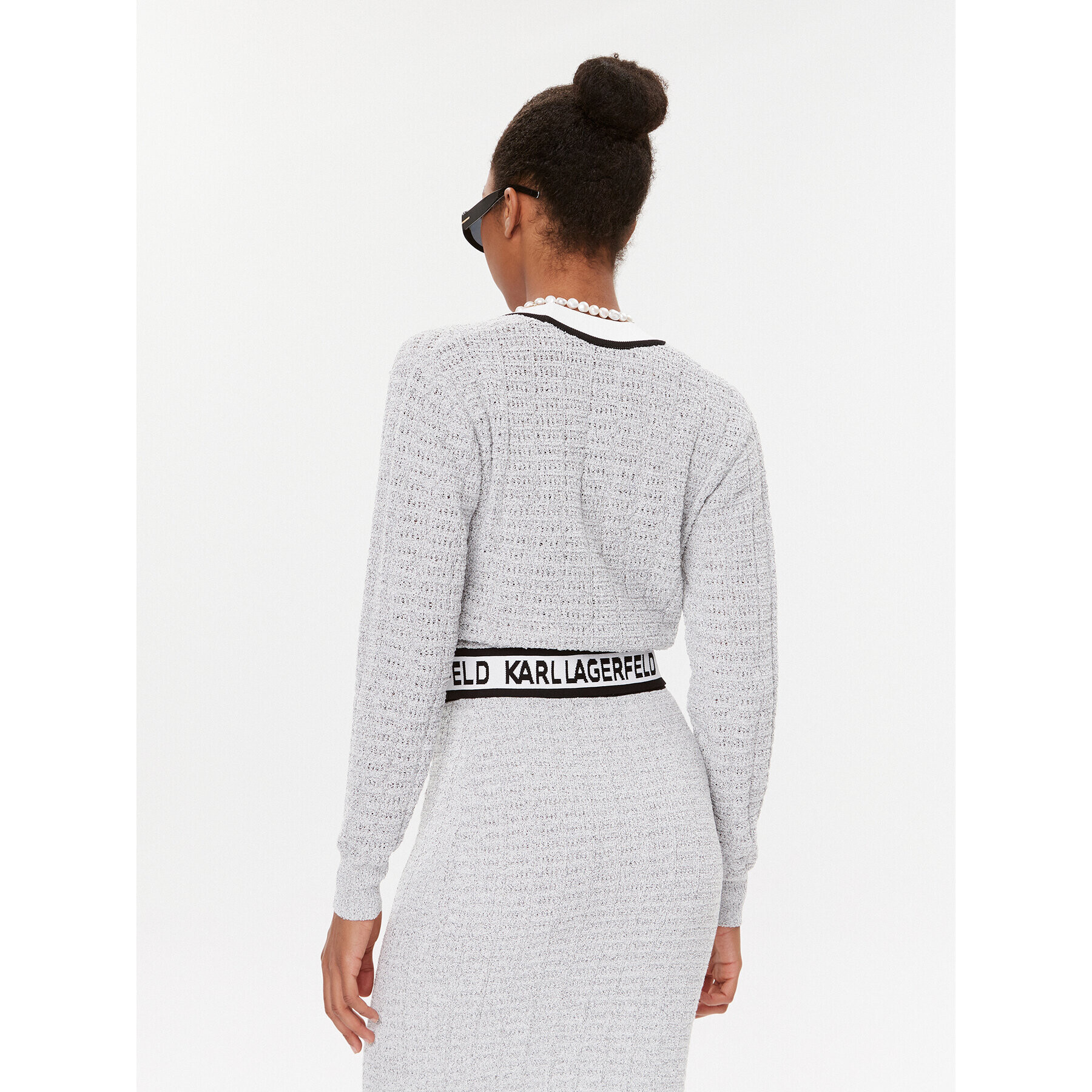 KARL LAGERFELD Кардиган 235W2007 Сив Regular Fit - Pepit.bg