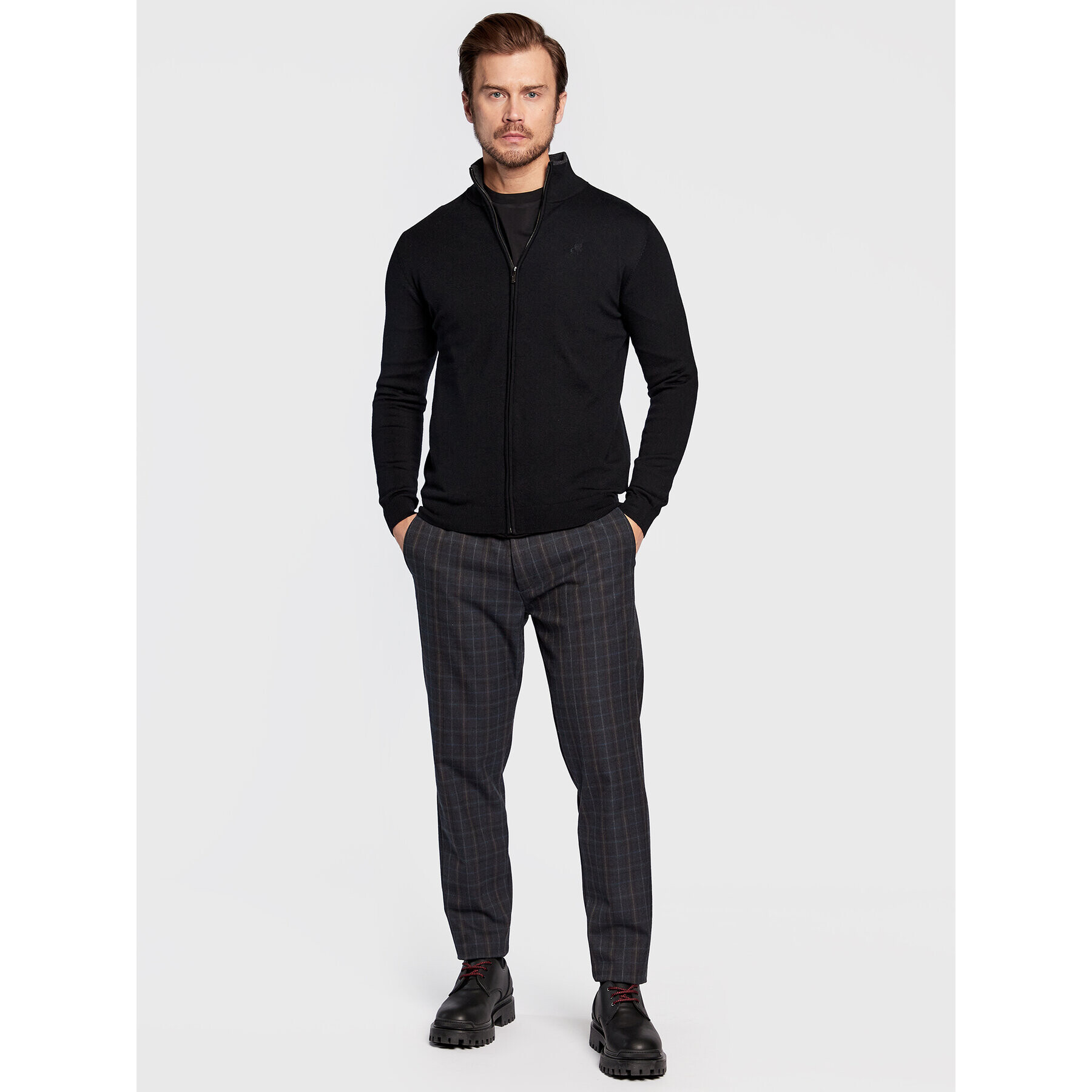 KARL LAGERFELD Кардиган 655004 524399 Черен Regular Fit - Pepit.bg