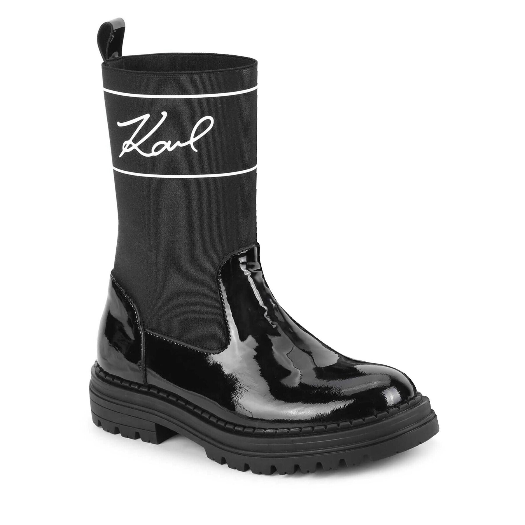Karl Lagerfeld Kids Ботуши Z19114 S Черен - Pepit.bg