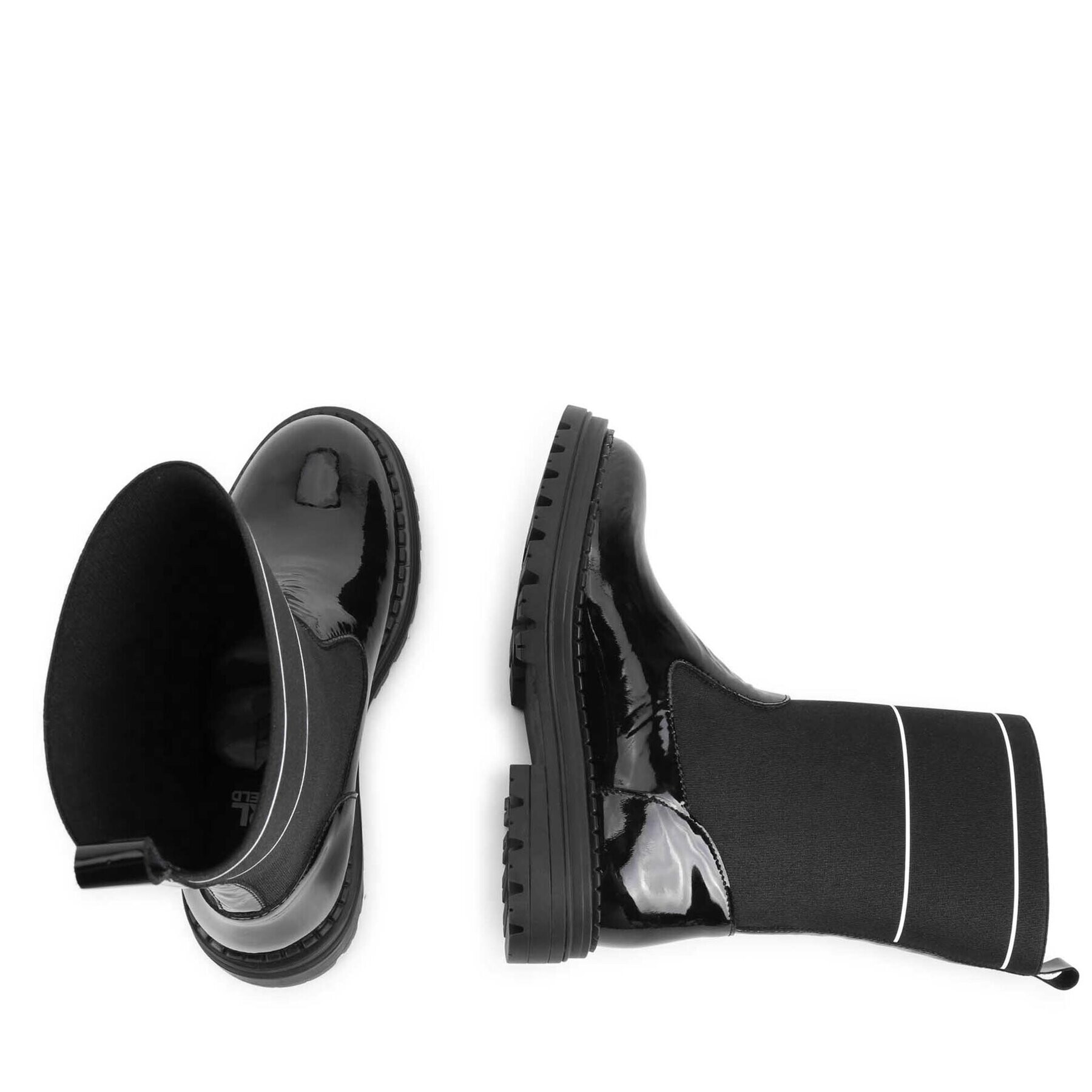 Karl Lagerfeld Kids Ботуши Z19114 S Черен - Pepit.bg