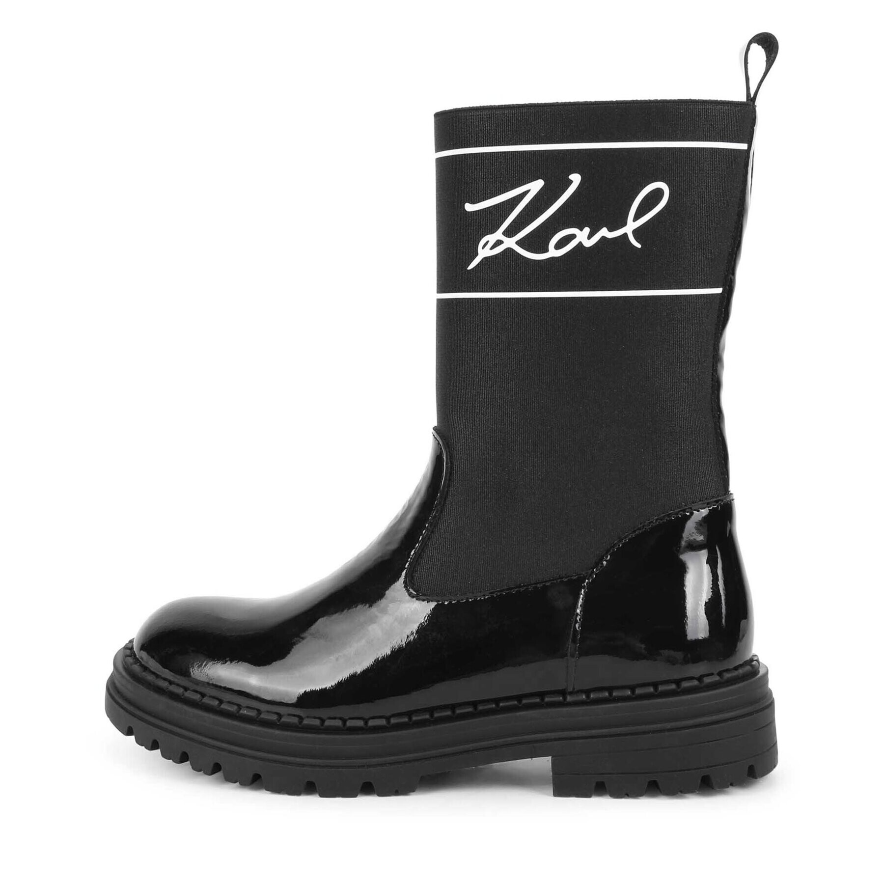 Karl Lagerfeld Kids Ботуши Z19114 S Черен - Pepit.bg