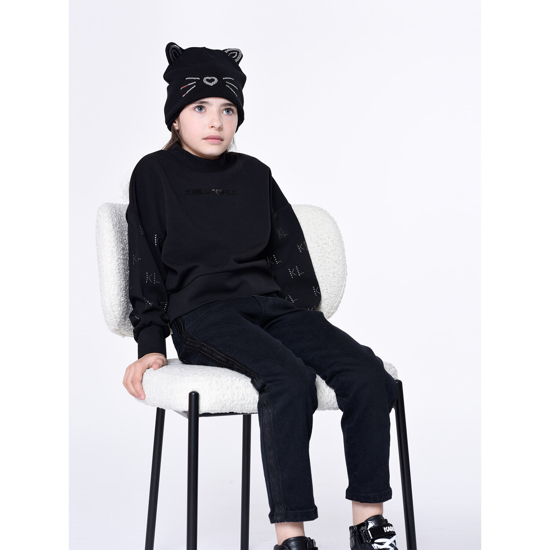 Karl Lagerfeld Kids Дънки Z14217 S Черен Mom Fit - Pepit.bg