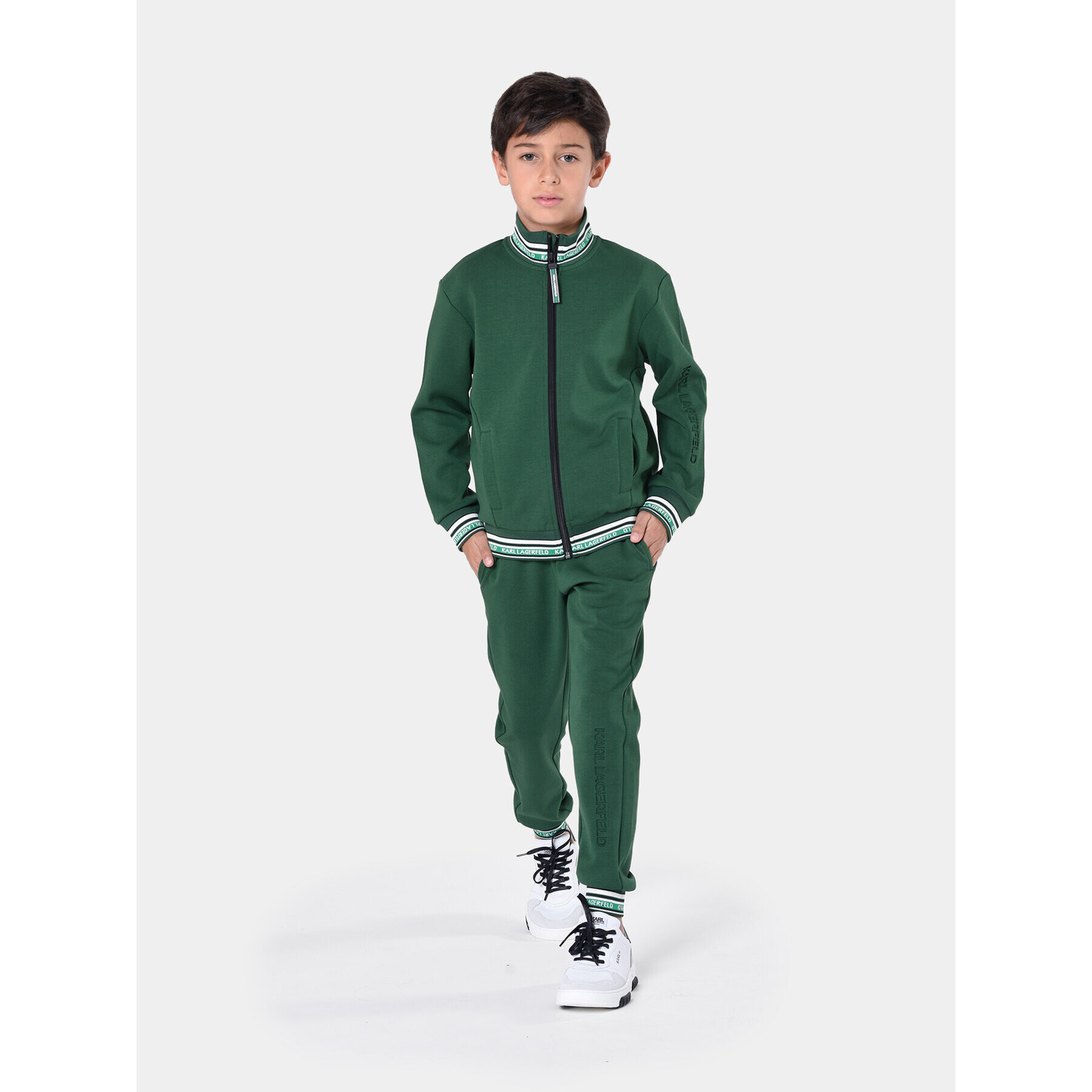 Karl Lagerfeld Kids Долнище анцуг Z24161 D Зелен Regular Fit - Pepit.bg