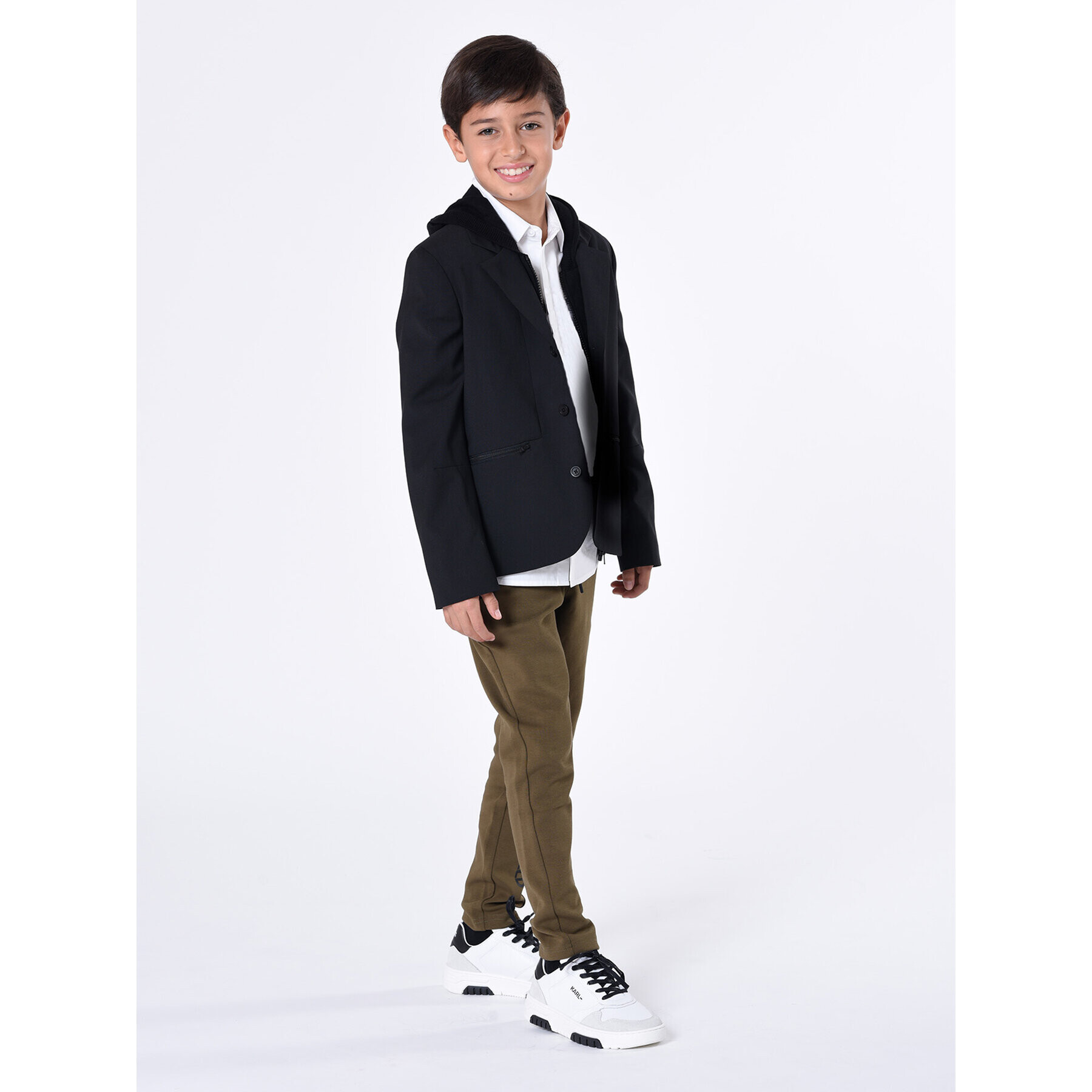 Karl Lagerfeld Kids Долнище анцуг Z24164 S Каки Regular Fit - Pepit.bg