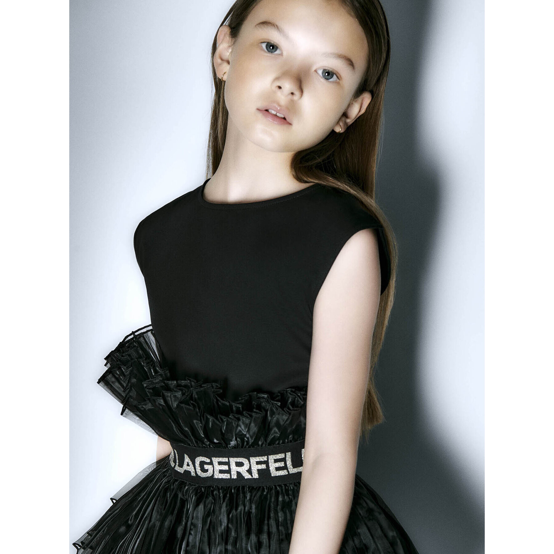 Karl Lagerfeld Kids Ежедневна рокля Z12260 S Черен Regular Fit - Pepit.bg