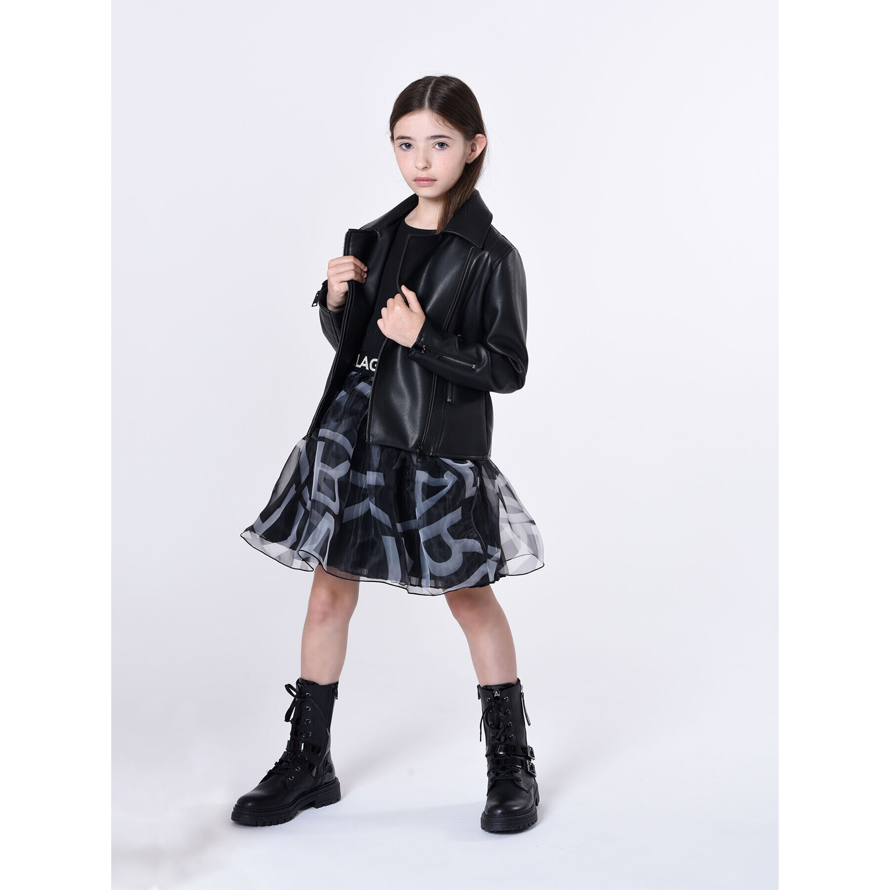 Karl Lagerfeld Kids Ежедневна рокля Z12261 D Черен Regular Fit - Pepit.bg