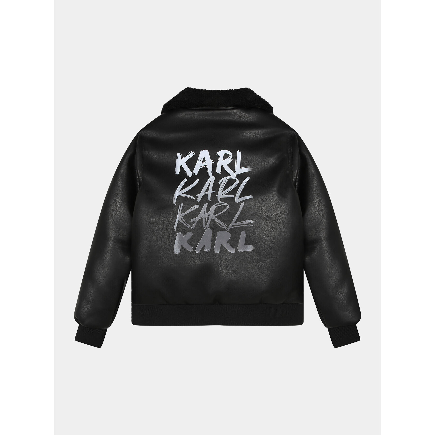 Karl Lagerfeld Kids Яке от имитация на кожа Z26103 D Черен Regular Fit - Pepit.bg