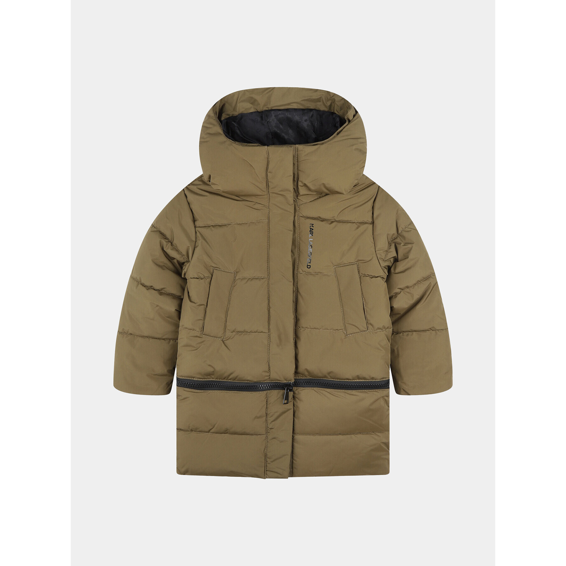 Karl Lagerfeld Kids Пухено яке Z16167 D Каки Regular Fit - Pepit.bg