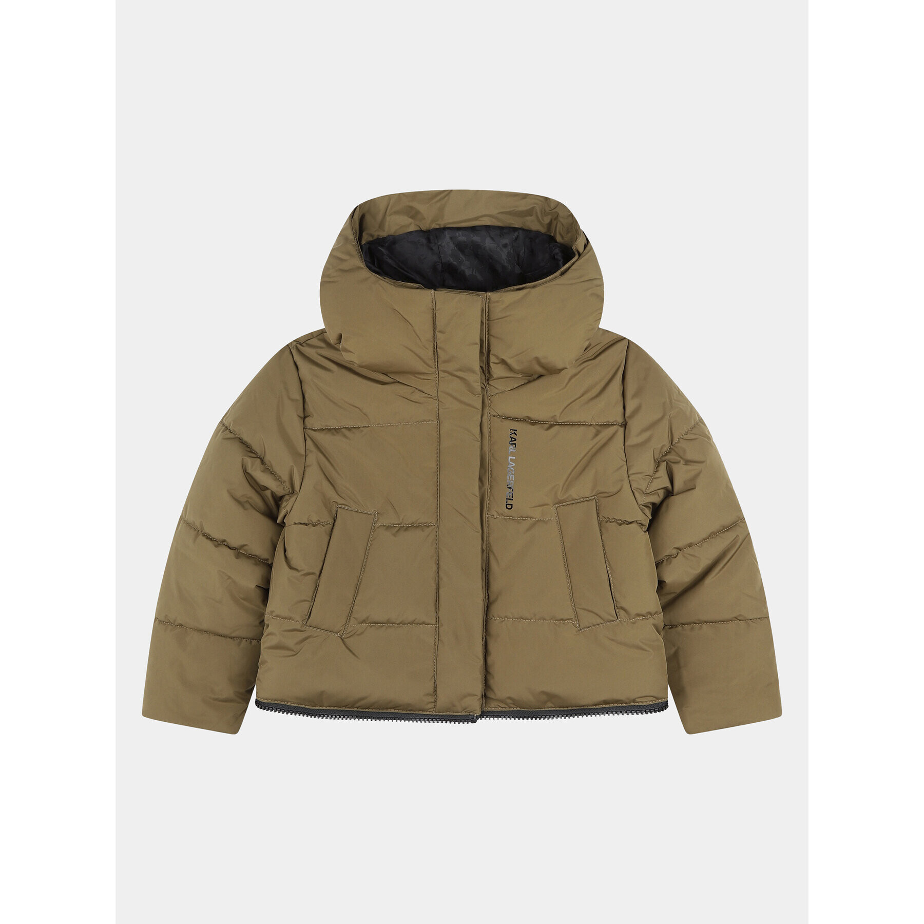 Karl Lagerfeld Kids Пухено яке Z16167 D Каки Regular Fit - Pepit.bg