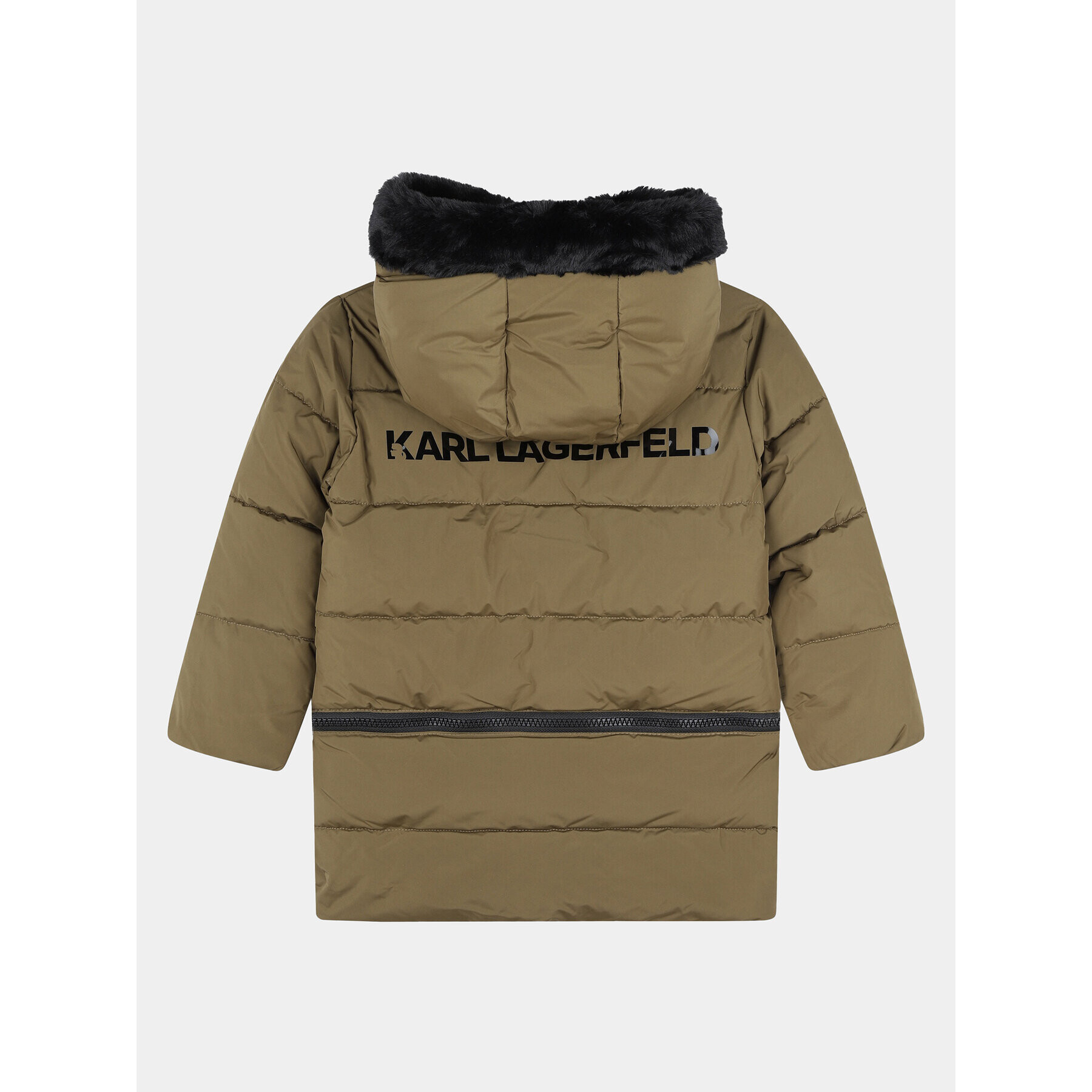 Karl Lagerfeld Kids Пухено яке Z16167 D Каки Regular Fit - Pepit.bg