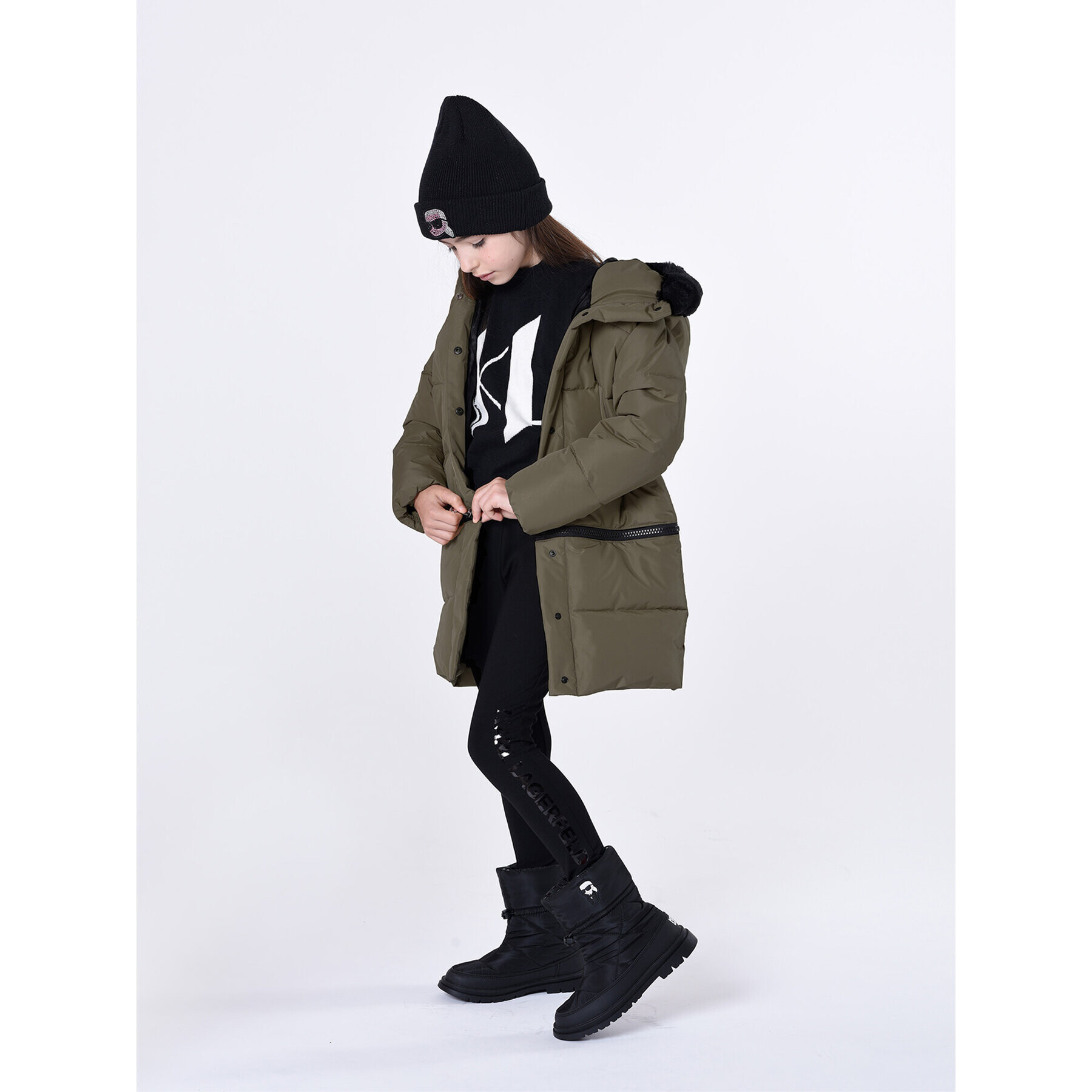 Karl Lagerfeld Kids Пуловер Z15453 D Черен Regular Fit - Pepit.bg