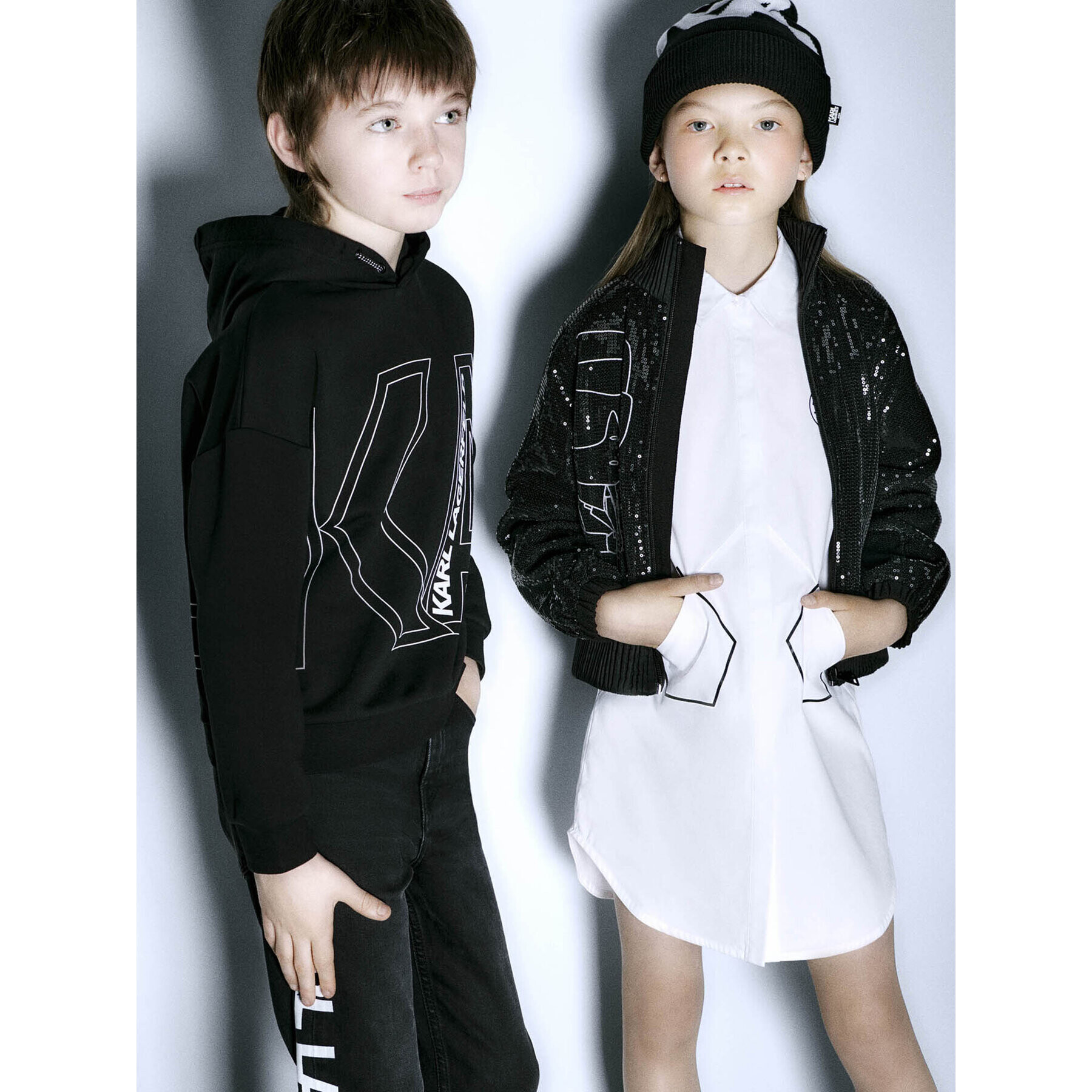 Karl Lagerfeld Kids Рокля тип риза Z12252 S Бял Regular Fit - Pepit.bg