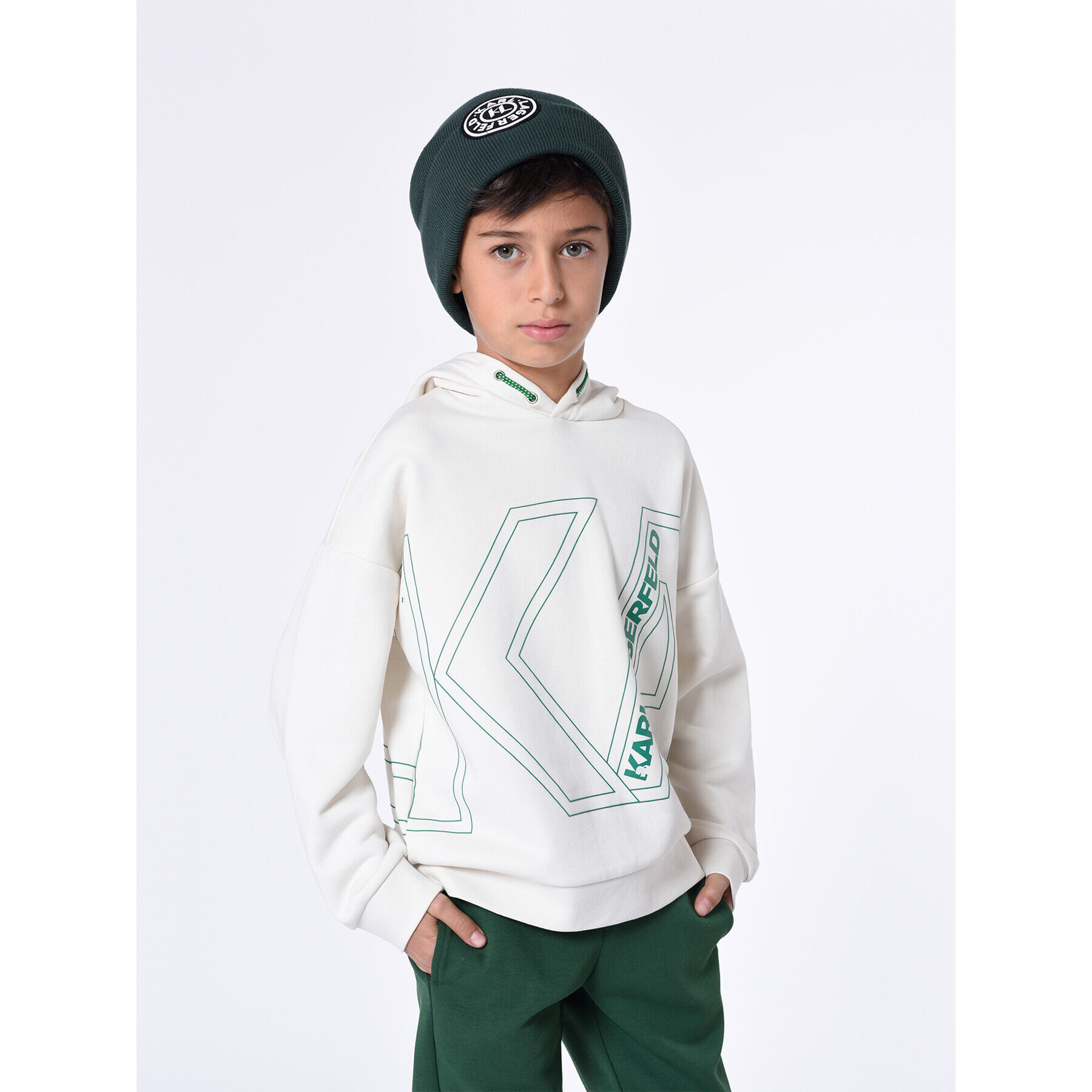 Karl Lagerfeld Kids Суитшърт Z25431 D Бял Regular Fit - Pepit.bg