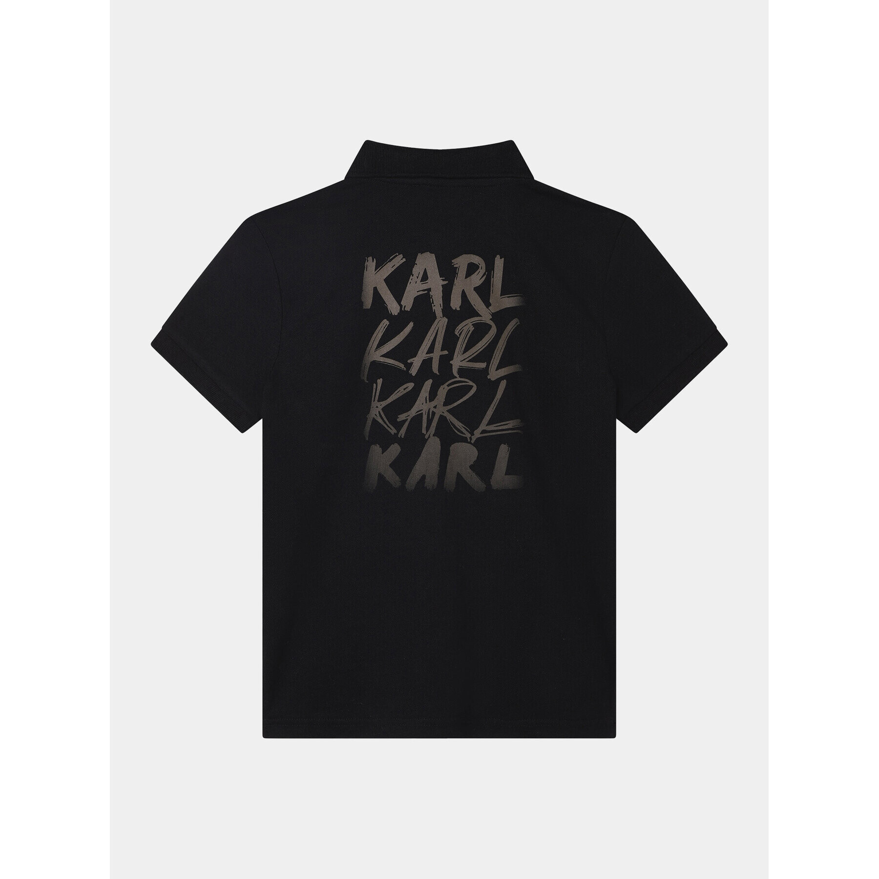 Karl Lagerfeld Kids Тениска с яка и копчета Z25421 D Черен Regular Fit - Pepit.bg