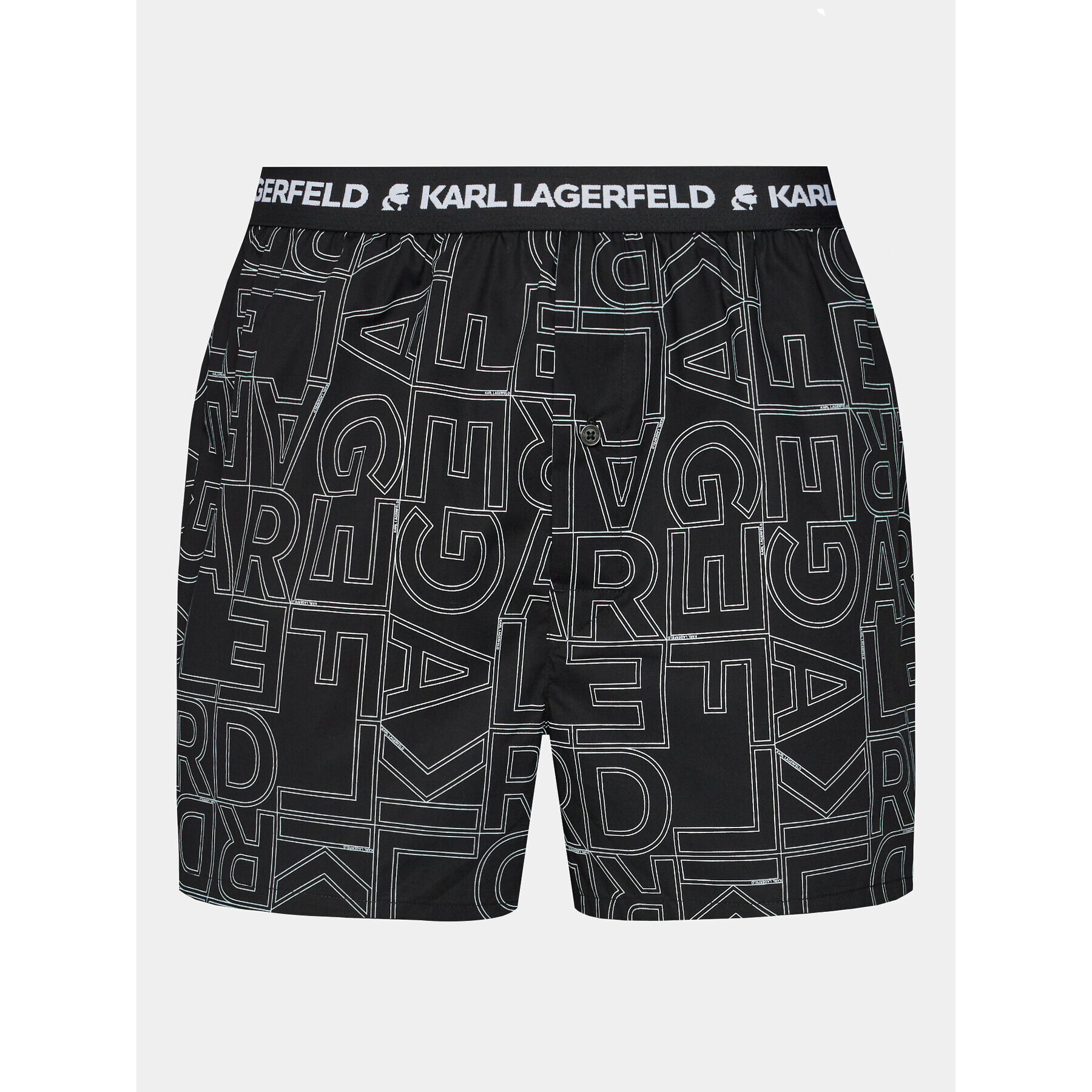 KARL LAGERFELD Комплект 3 чифта боксерки Aop Woven Boxer Short (X3) 235M2108 Черен - Pepit.bg