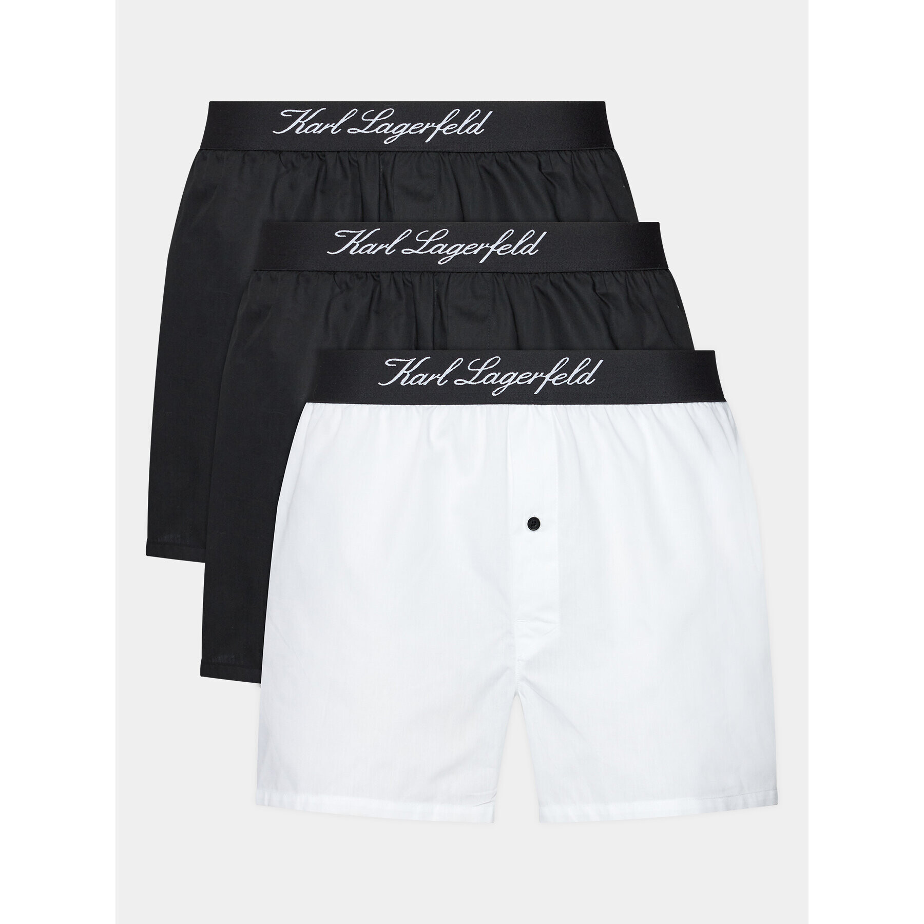 KARL LAGERFELD Комплект 3 чифта боксерки Hotel Karl Woven Boxer Set 3X 231M2102 Черен - Pepit.bg