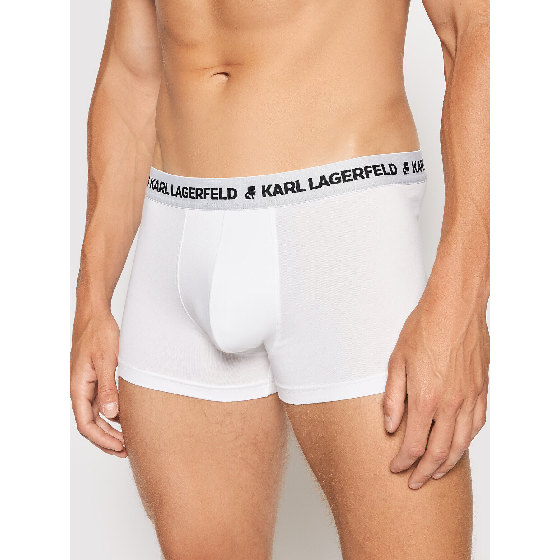 KARL LAGERFELD Комплект 3 чифта боксерки Logo Trunks 211M2102 Бял - Pepit.bg