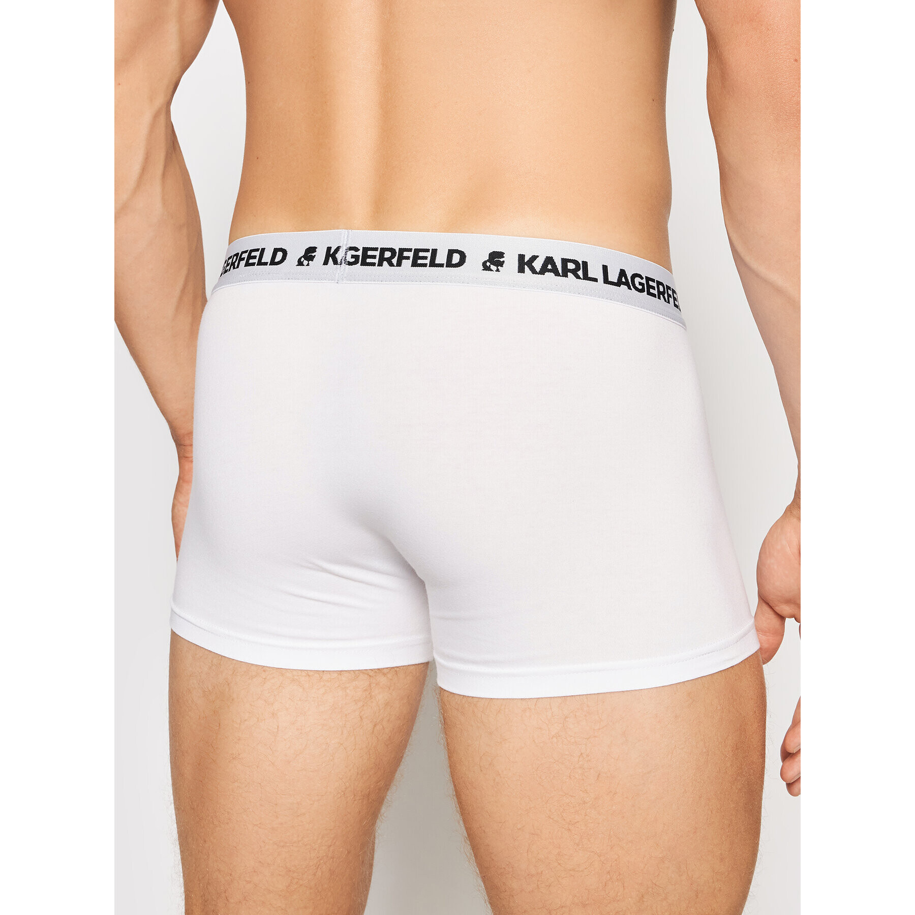 KARL LAGERFELD Комплект 3 чифта боксерки Logo Trunks 211M2102 Бял - Pepit.bg