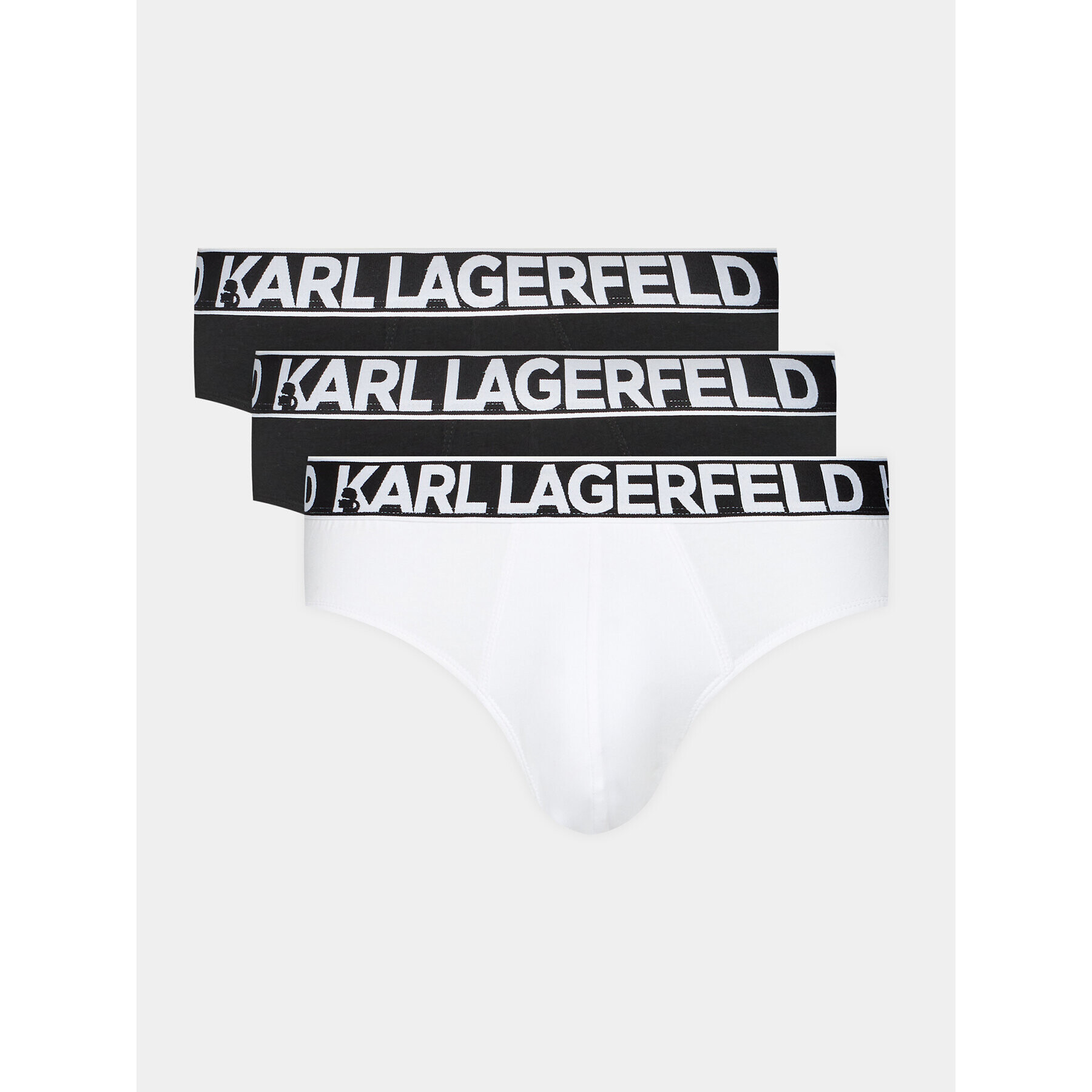 KARL LAGERFELD Комплект 3 чифта слипове Full Elastic Brief Set (3X) 235M2114 Черен - Pepit.bg