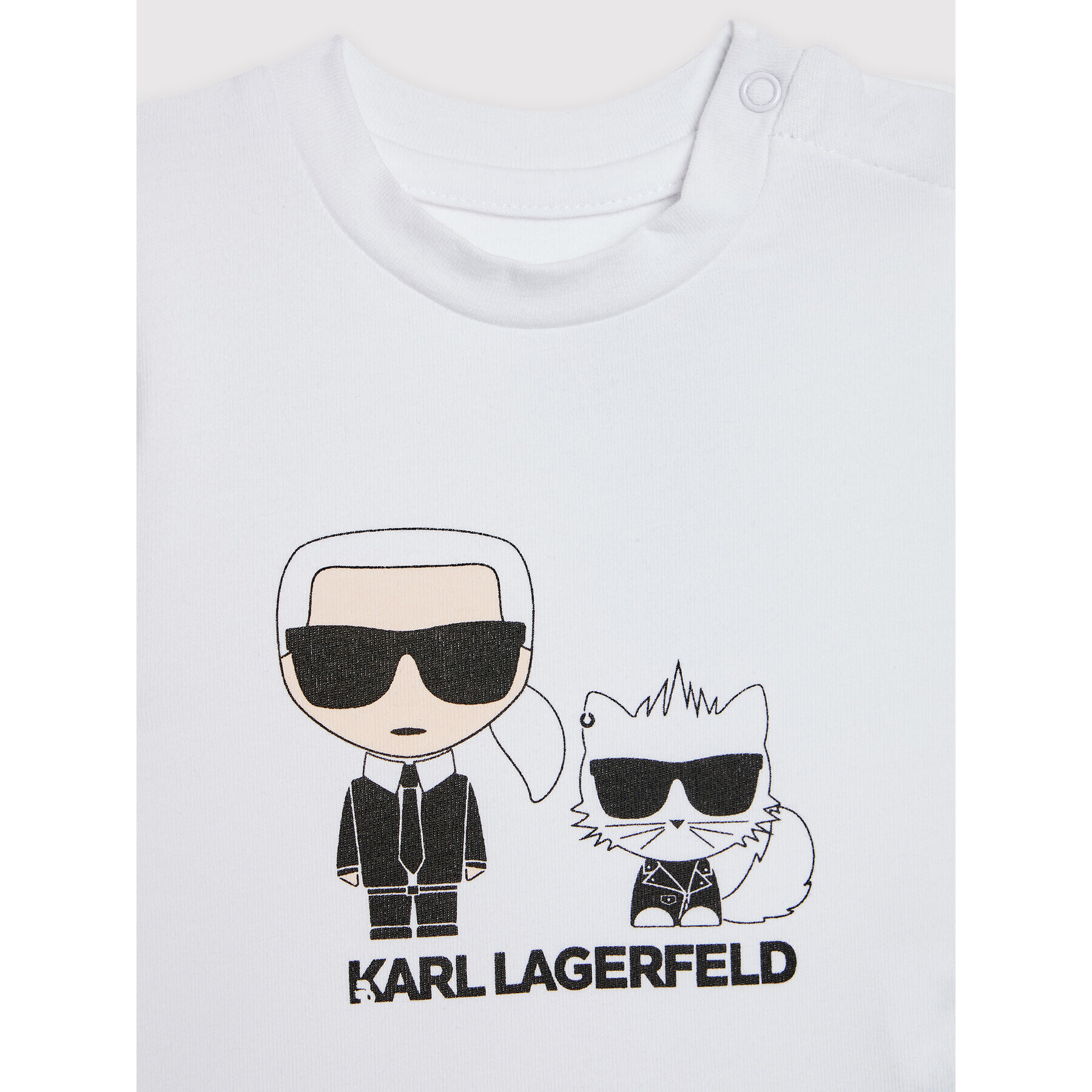 KARL LAGERFELD Комплект тишърт и спортни шорти Z98098 Бял Regular Fit - Pepit.bg