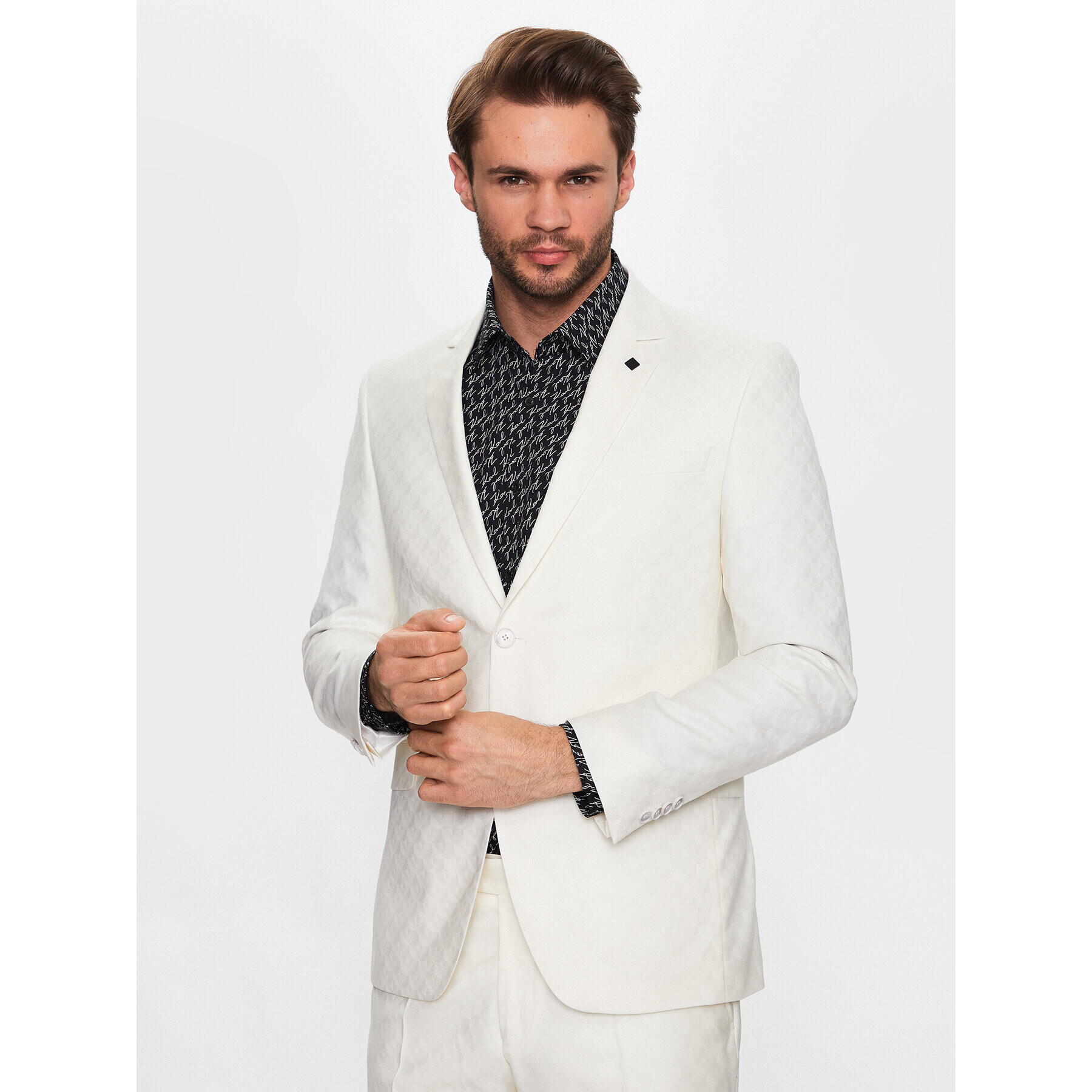 KARL LAGERFELD Костюм 105200 532036 Екрю Regular Fit - Pepit.bg
