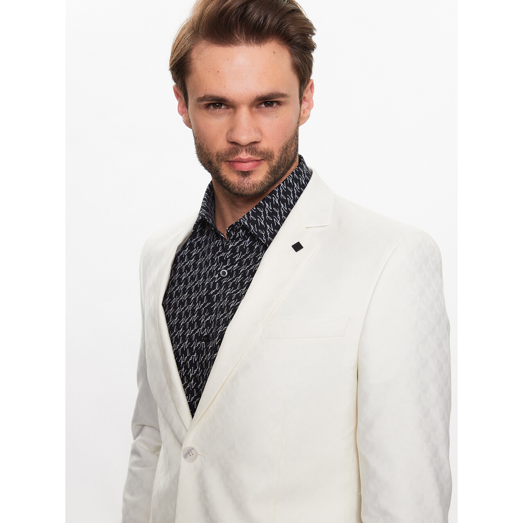 KARL LAGERFELD Костюм 105200 532036 Екрю Regular Fit - Pepit.bg