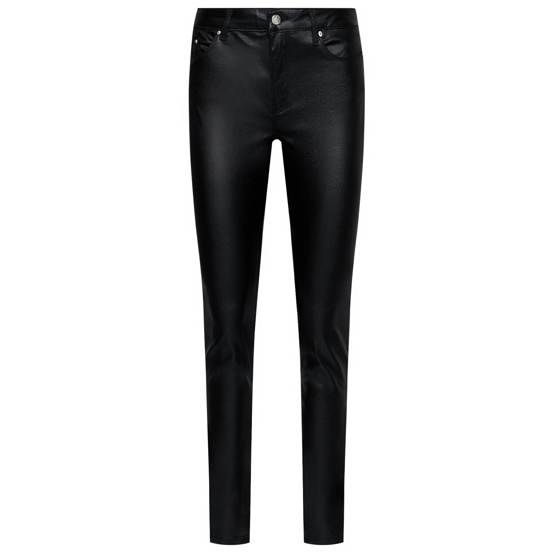 KARL LAGERFELD Кожени панталони Metallic 210W1103 Черен Skinny Fit - Pepit.bg