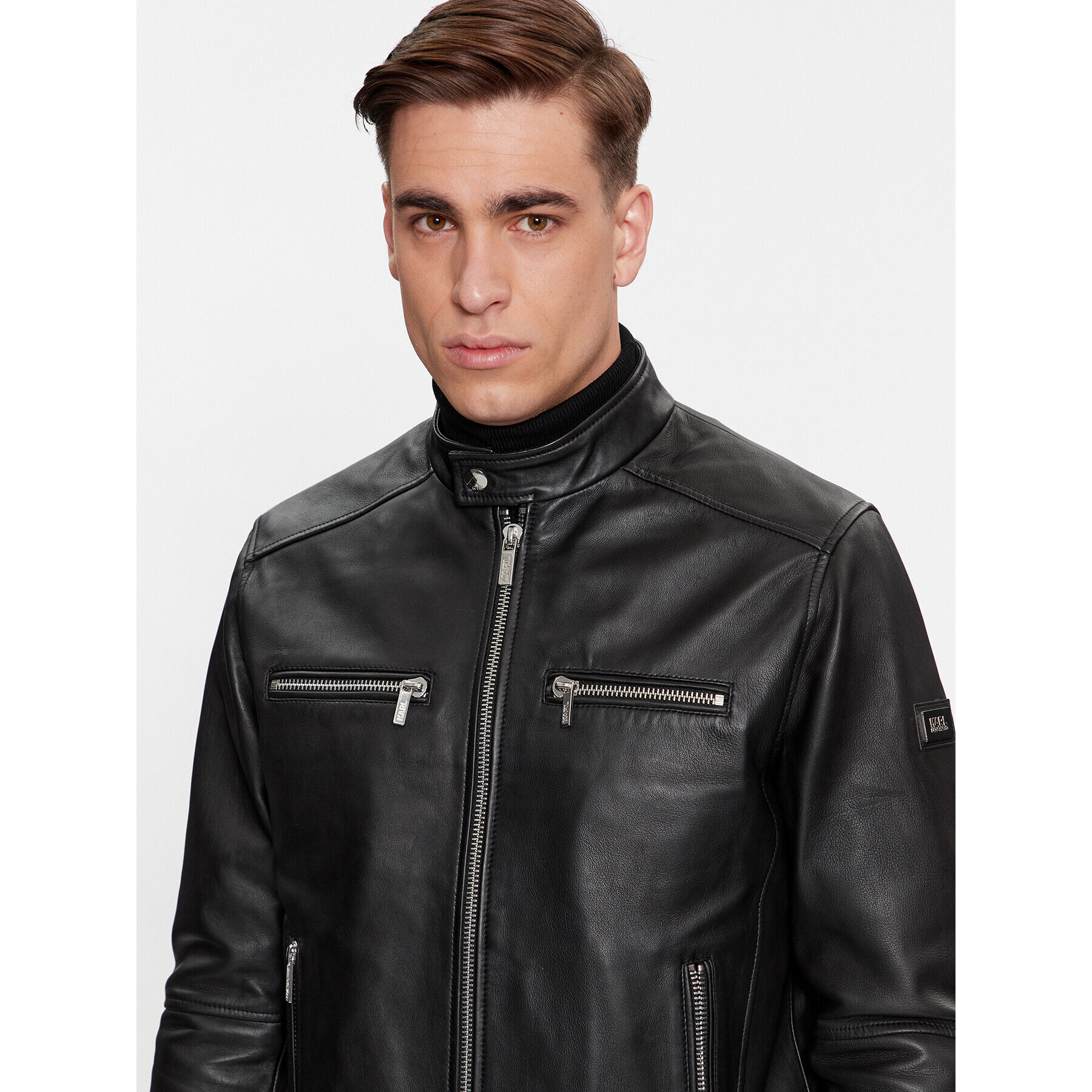 KARL LAGERFELD Кожено яке 555019 534422 Черен Regular Fit - Pepit.bg
