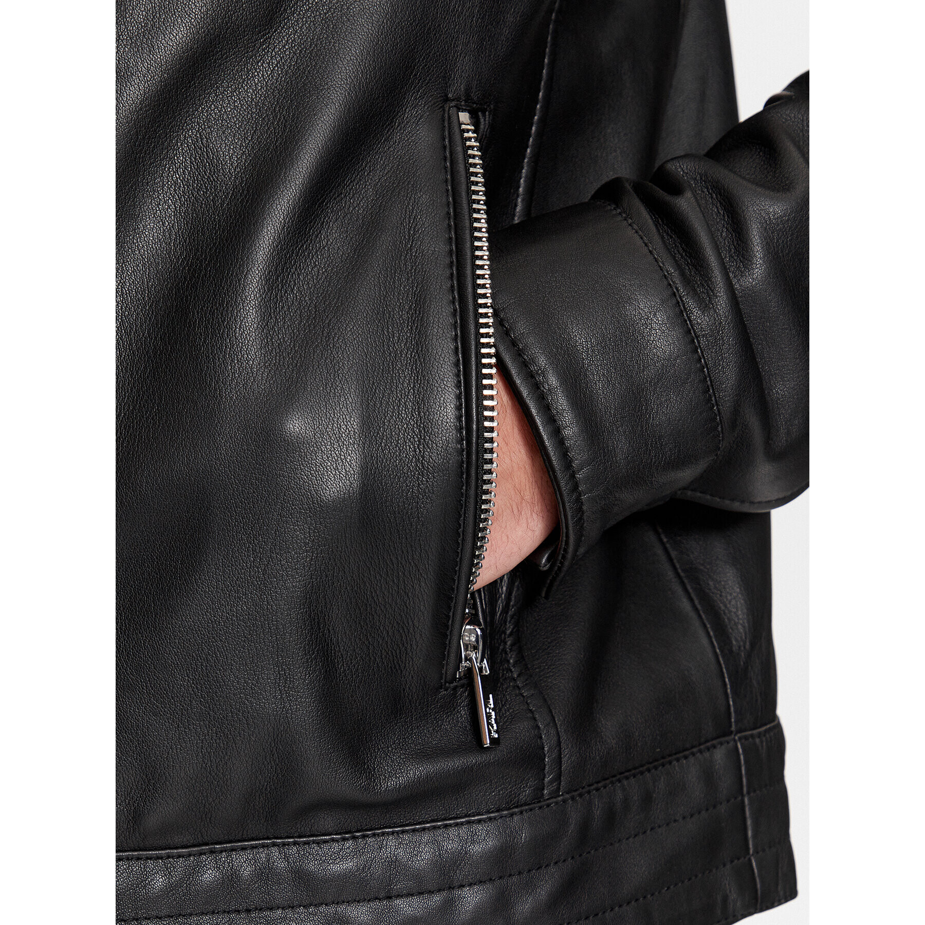 KARL LAGERFELD Кожено яке 555019 534422 Черен Regular Fit - Pepit.bg