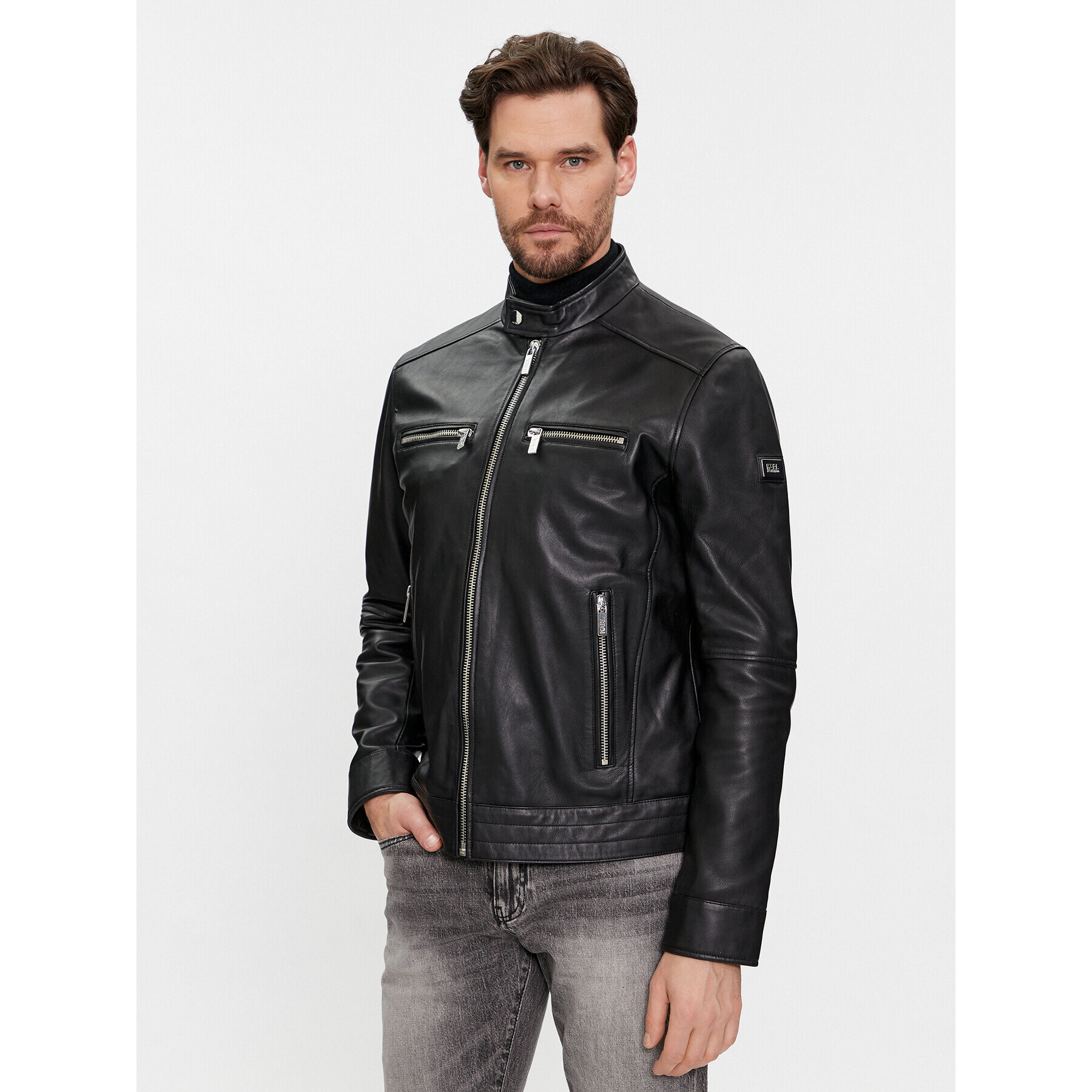 KARL LAGERFELD Кожено яке 555019 541422 Черен Regular Fit - Pepit.bg