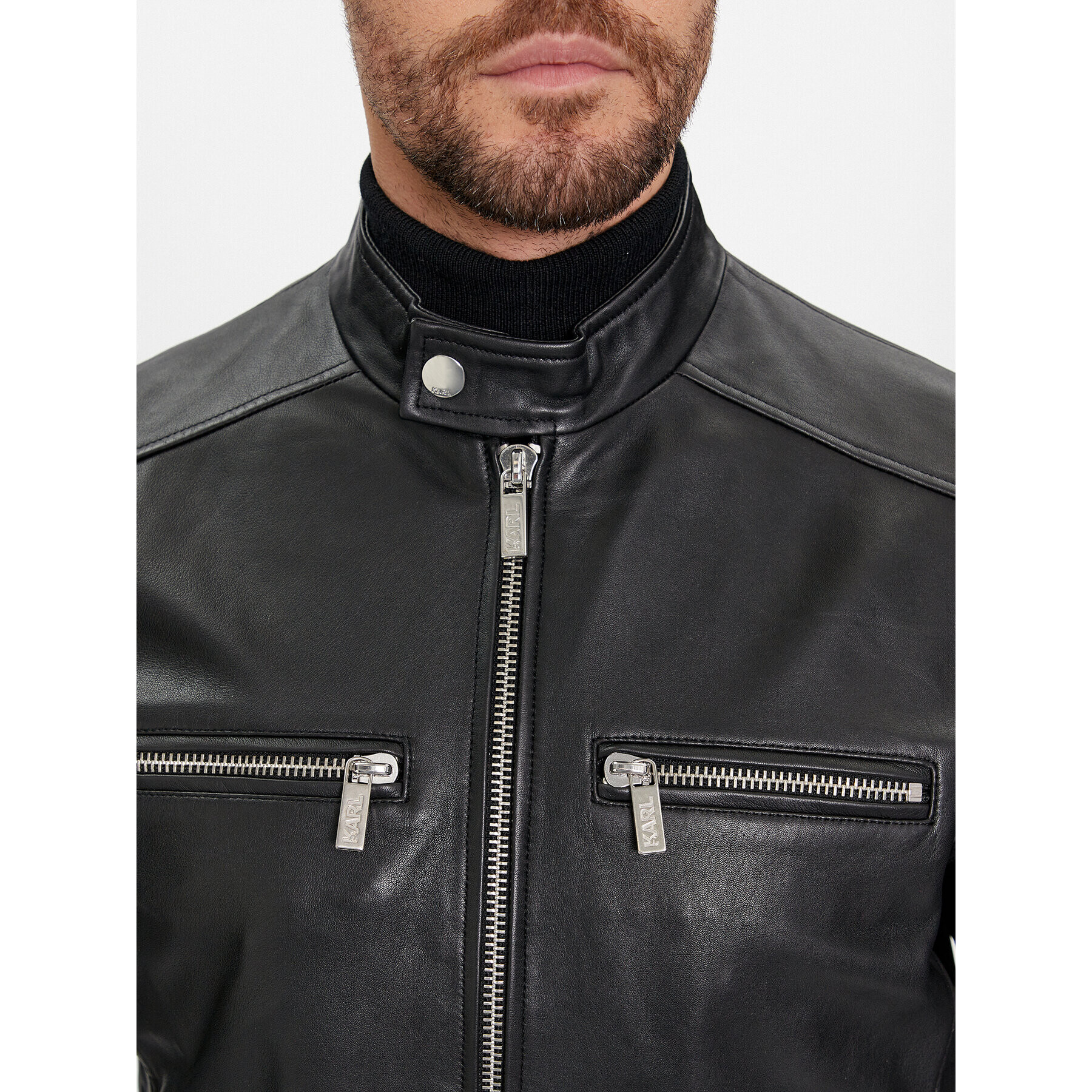 KARL LAGERFELD Кожено яке 555019 541422 Черен Regular Fit - Pepit.bg