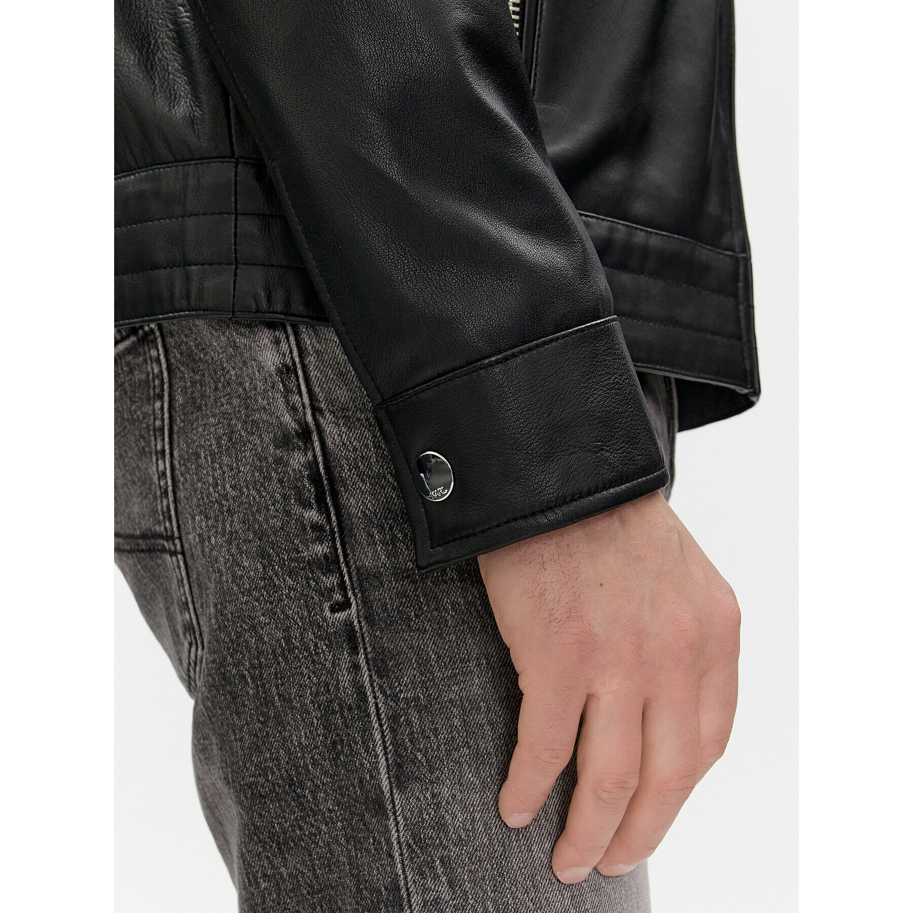 KARL LAGERFELD Кожено яке 555019 541422 Черен Regular Fit - Pepit.bg