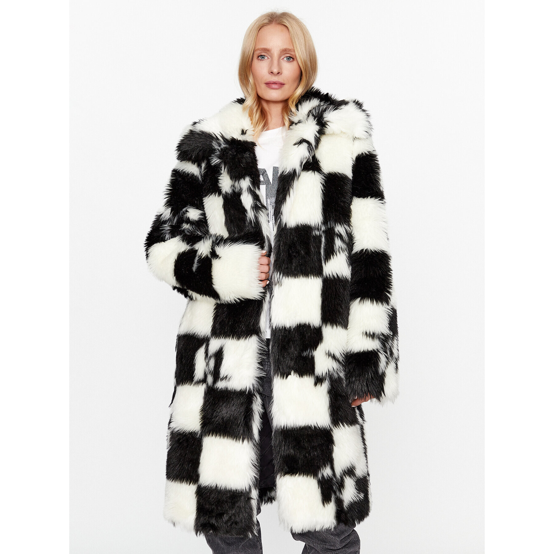 KARL LAGERFELD Кожено палто 236W1510 Черен Regular Fit - Pepit.bg