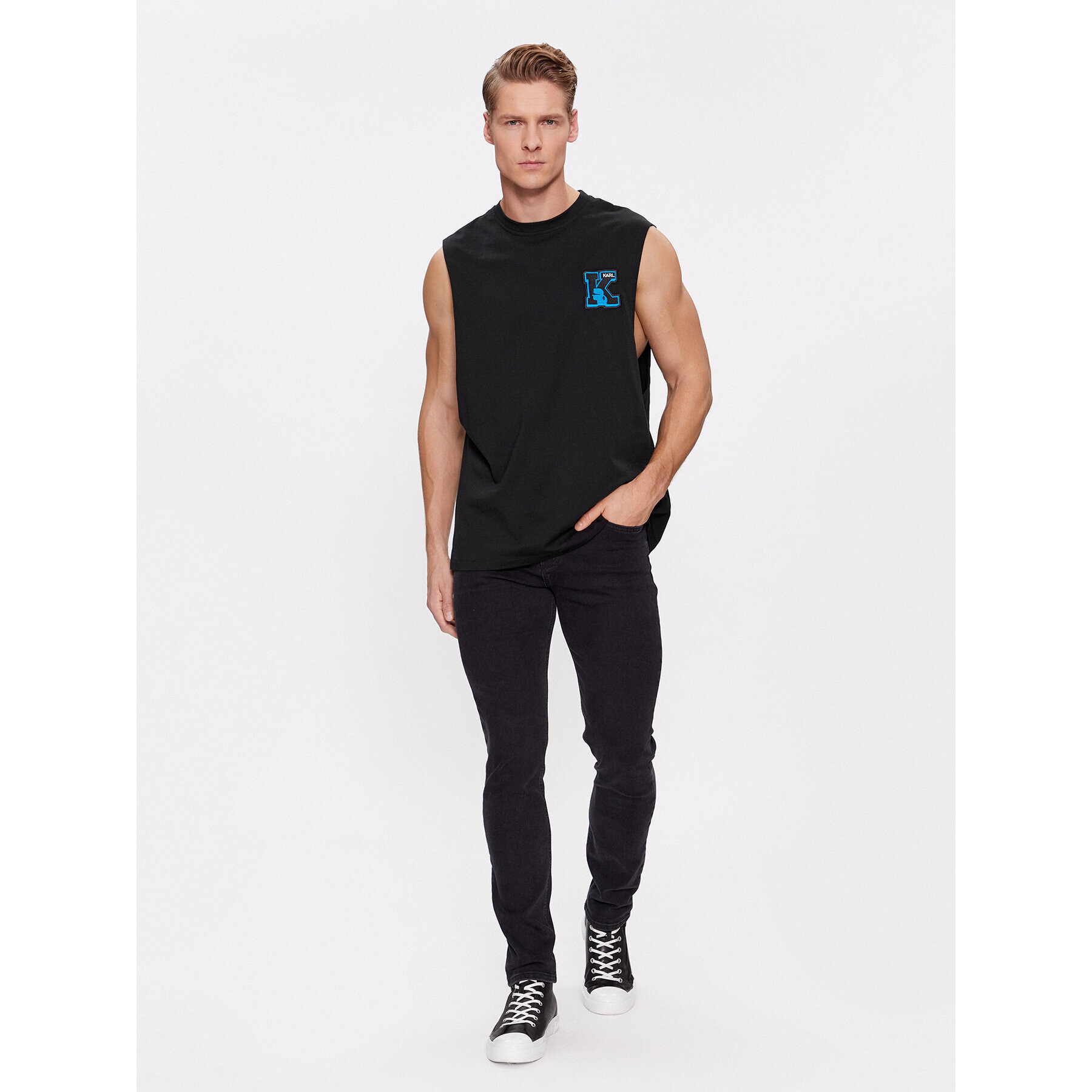 KARL LAGERFELD Мъжки топ 240M2203 Черен Regular Fit - Pepit.bg