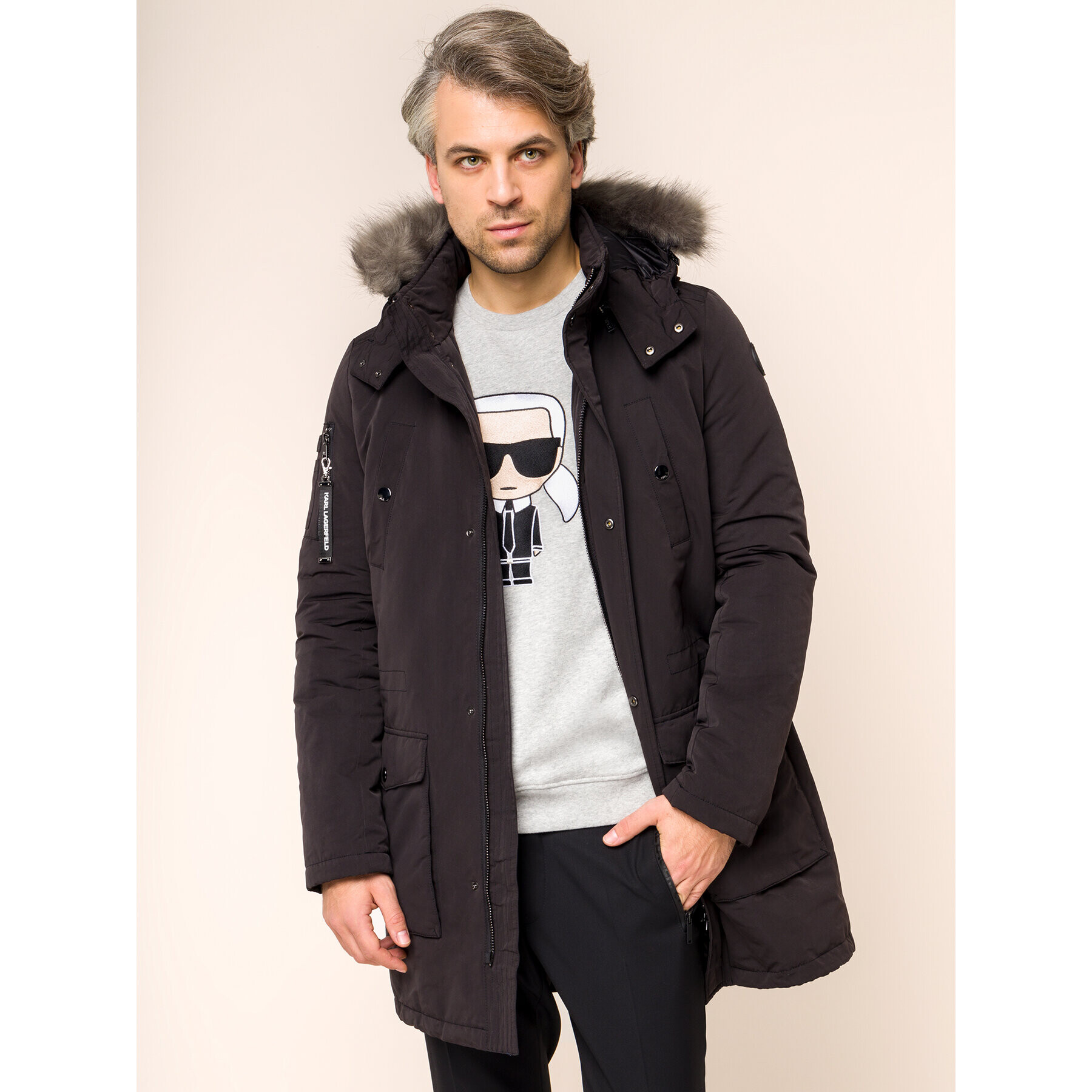 KARL LAGERFELD Парка 505006 592504 Черен Regular Fit - Pepit.bg