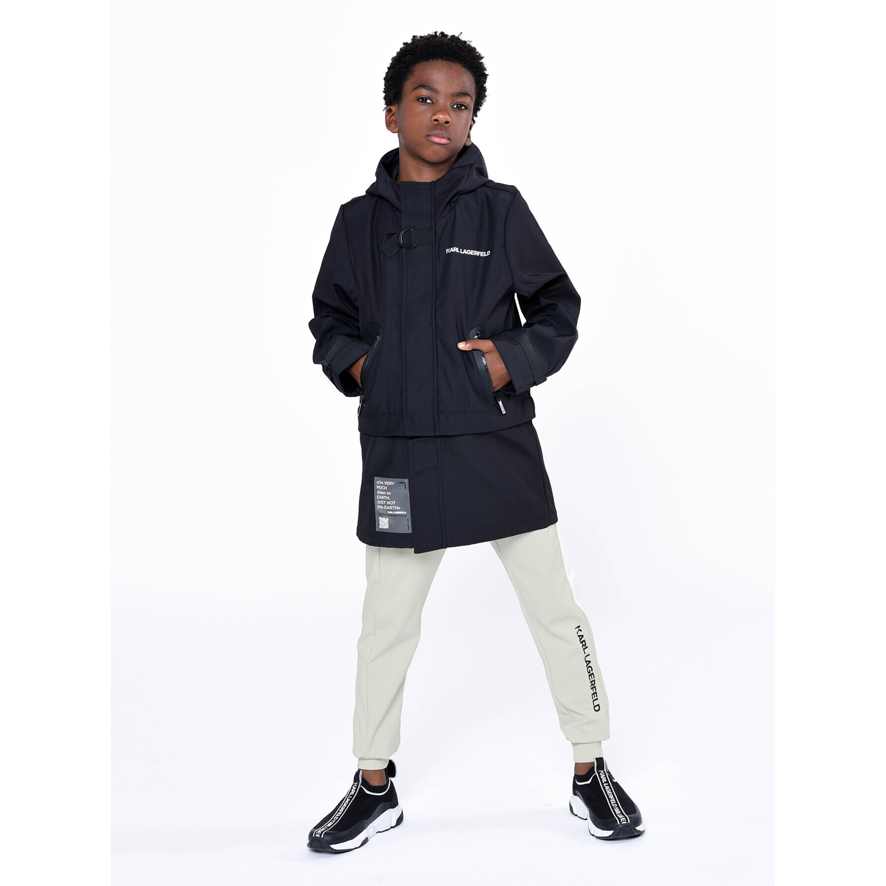 Karl Lagerfeld Kids Парка Z26099 S Черен Regular Fit - Pepit.bg