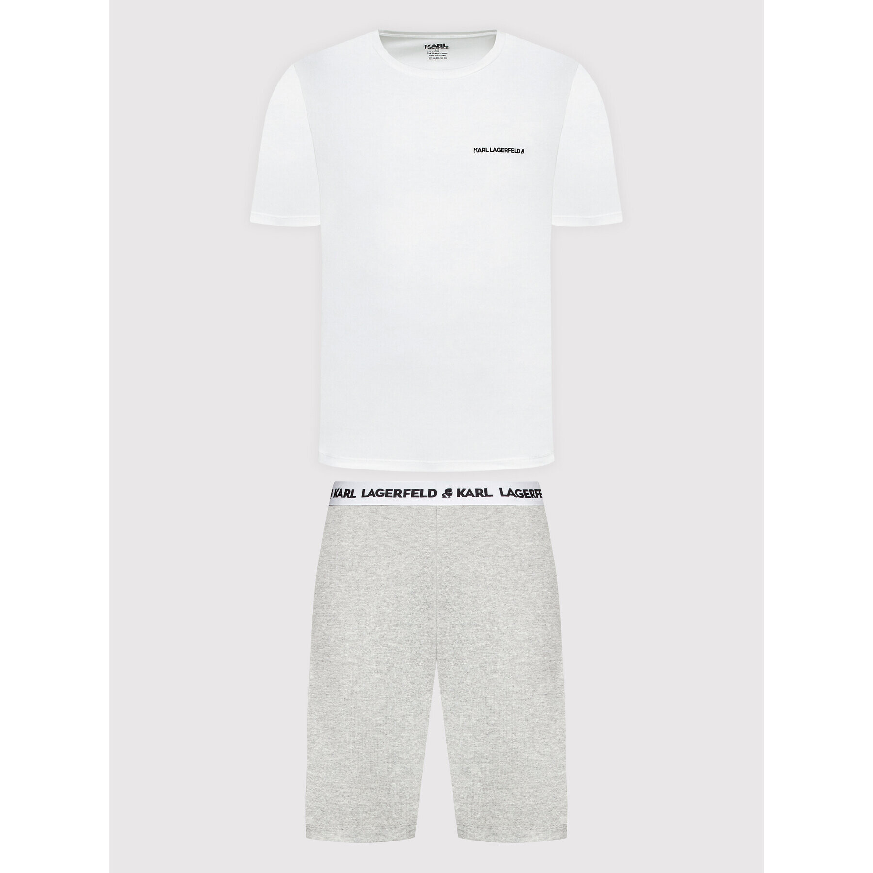 KARL LAGERFELD Пижама 220M2180 Бял Regular Fit - Pepit.bg