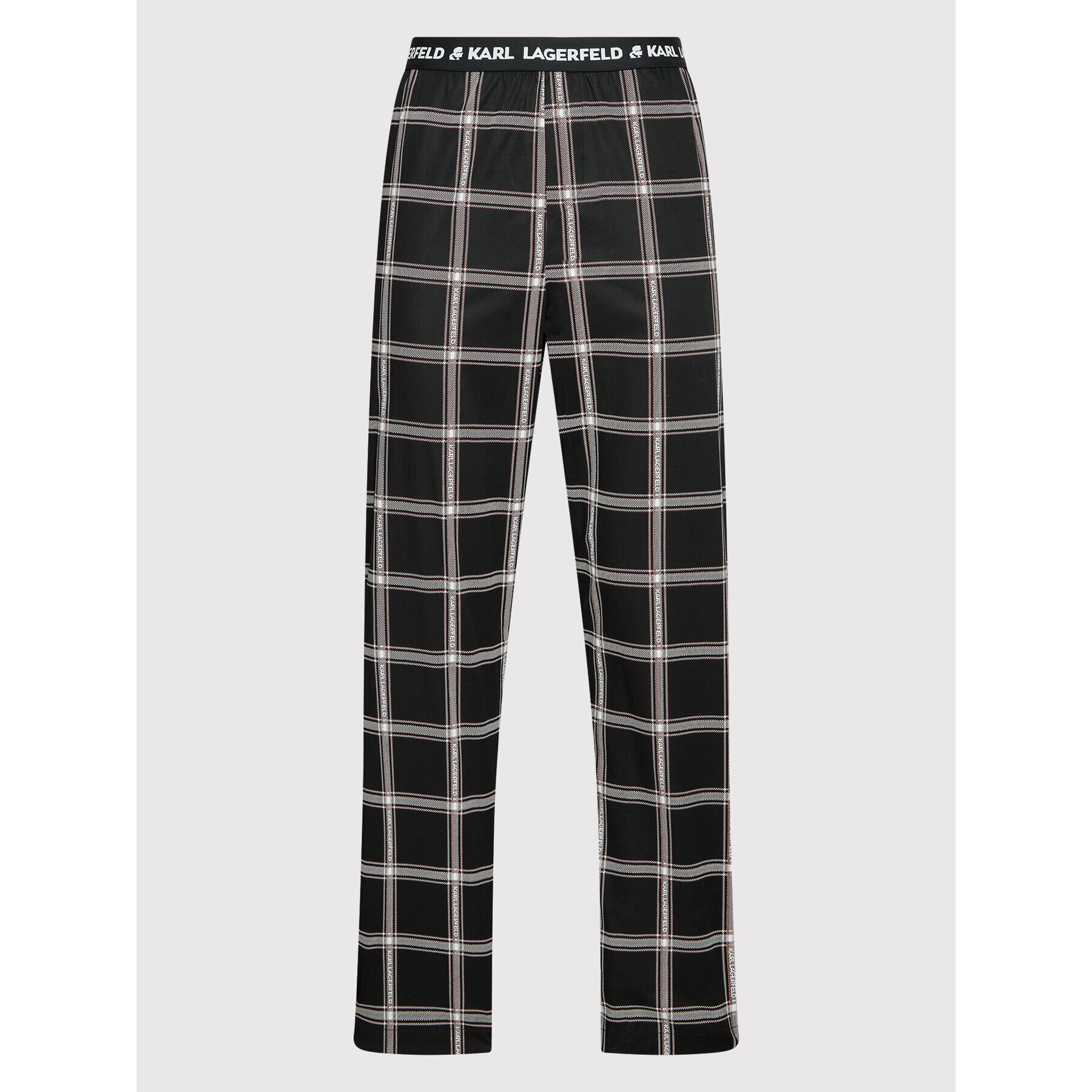 KARL LAGERFELD Пижама Check 220M2128 Черен Relaxed Fit - Pepit.bg