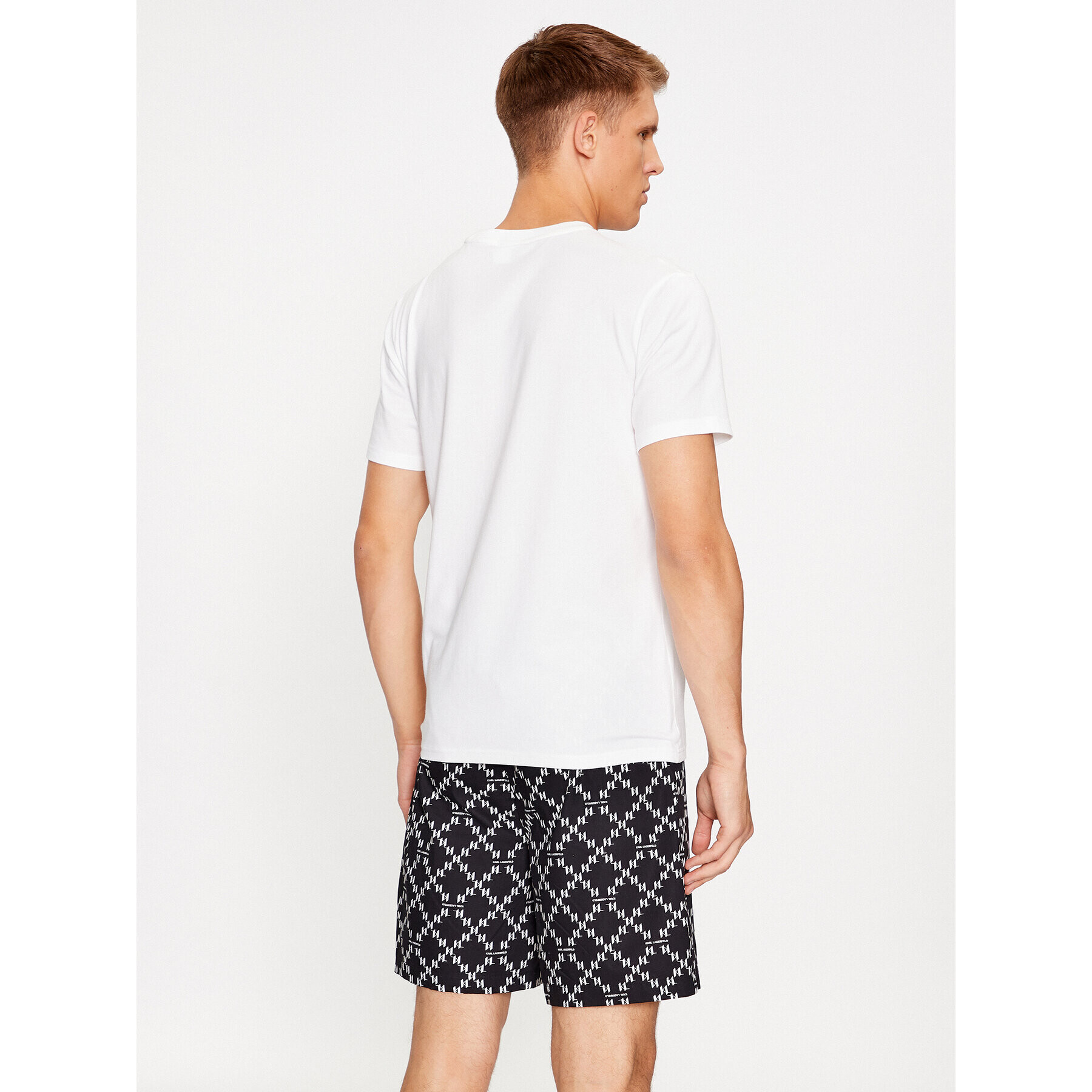 KARL LAGERFELD Пижама Woven Monogram Short Pj Set 235M2100 Черен Regular Fit - Pepit.bg