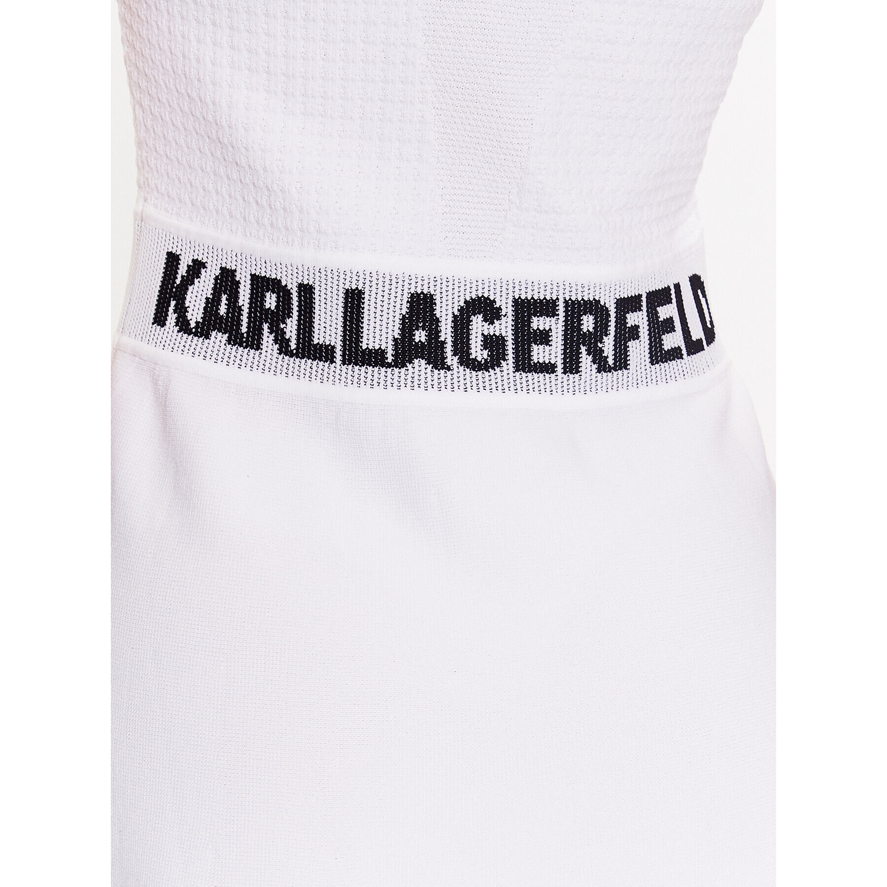 KARL LAGERFELD Плетена рокля 231W1359 Бял Regular Fit - Pepit.bg
