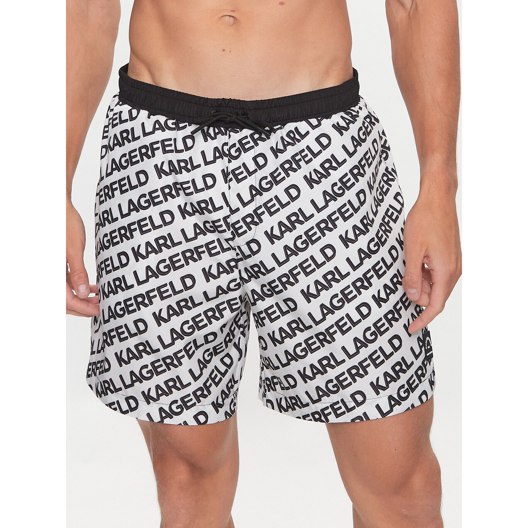 KARL LAGERFELD Плувни шорти 230M2203 Бял Regular Fit - Pepit.bg