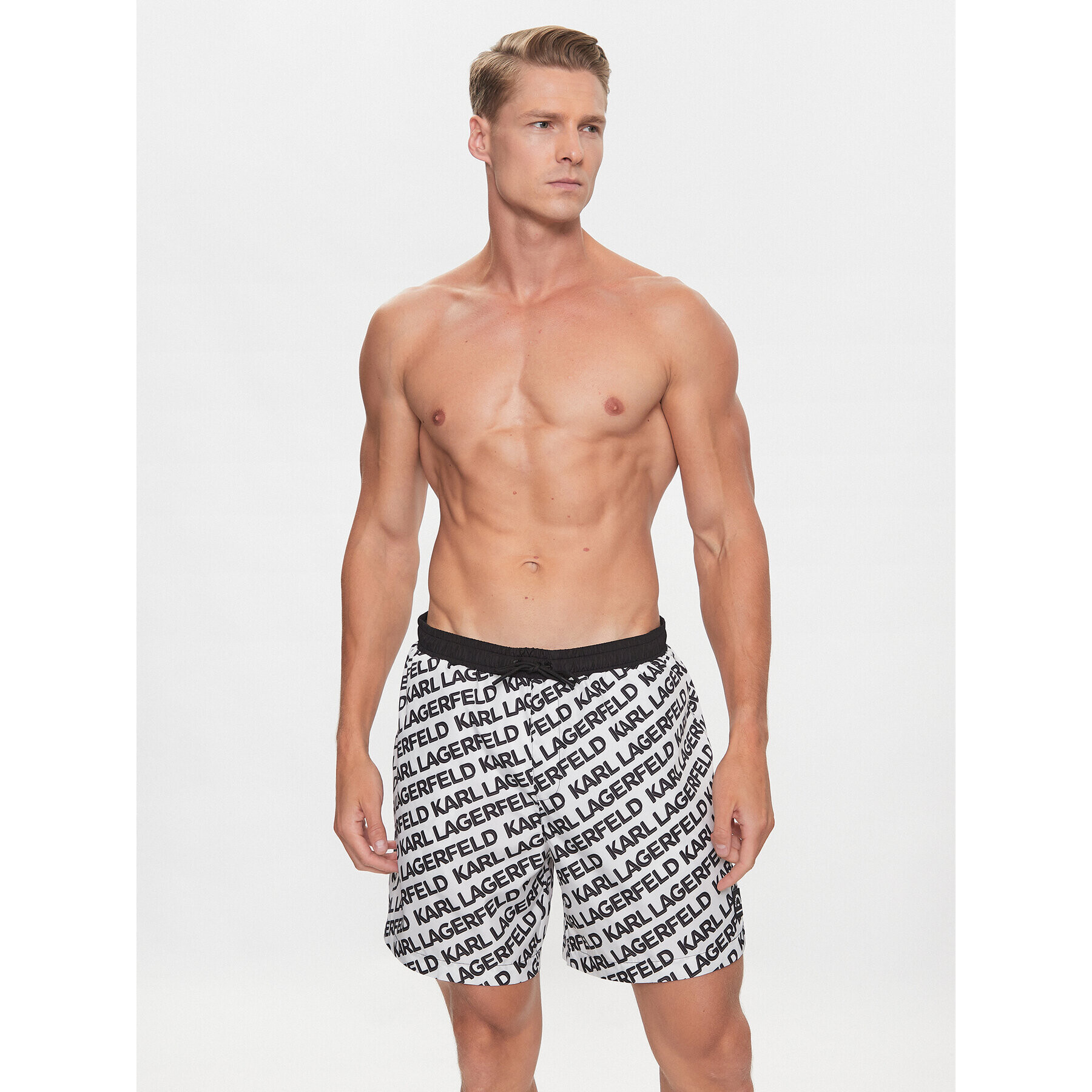 KARL LAGERFELD Плувни шорти 230M2203 Бял Regular Fit - Pepit.bg
