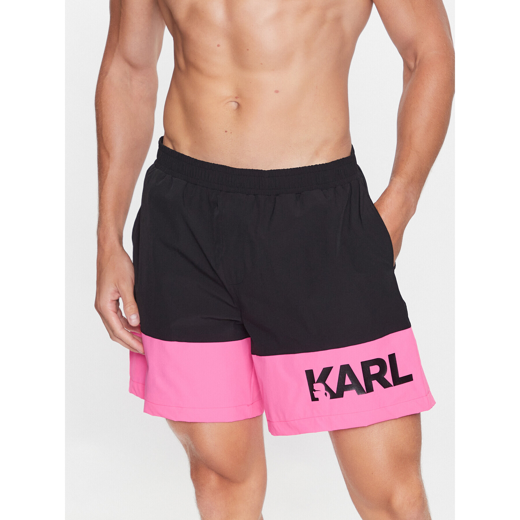 KARL LAGERFELD Плувни шорти 230M2206 Черен Regular Fit - Pepit.bg