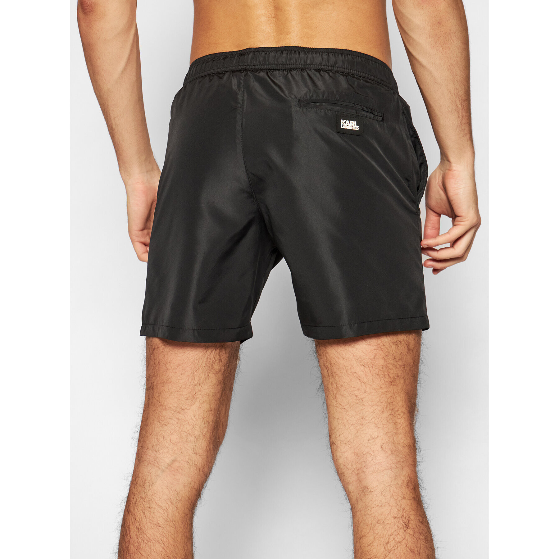 KARL LAGERFELD Плувни шорти Library KL21MBM02 Черен Regular Fit - Pepit.bg