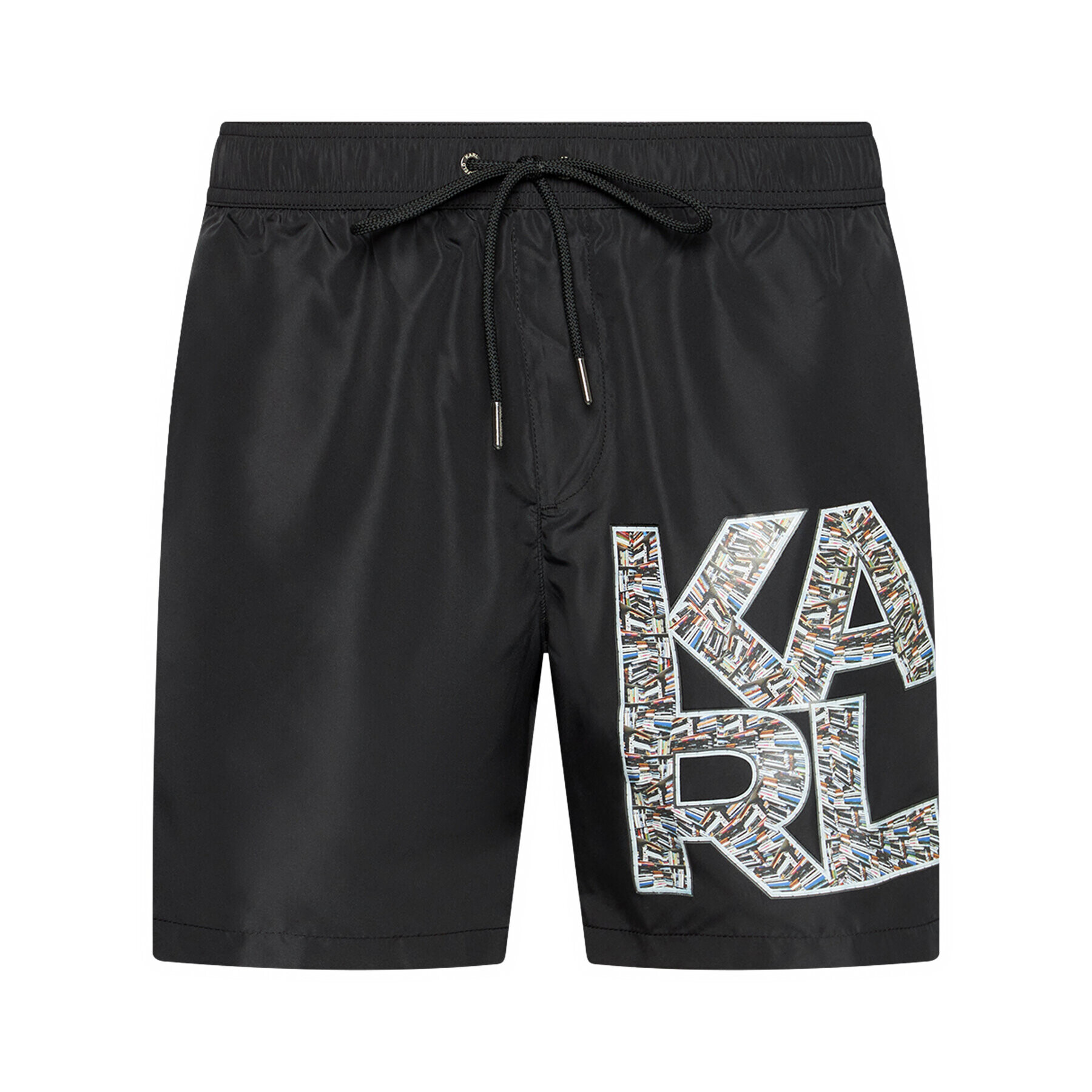 KARL LAGERFELD Плувни шорти Library KL21MBM02 Черен Regular Fit - Pepit.bg