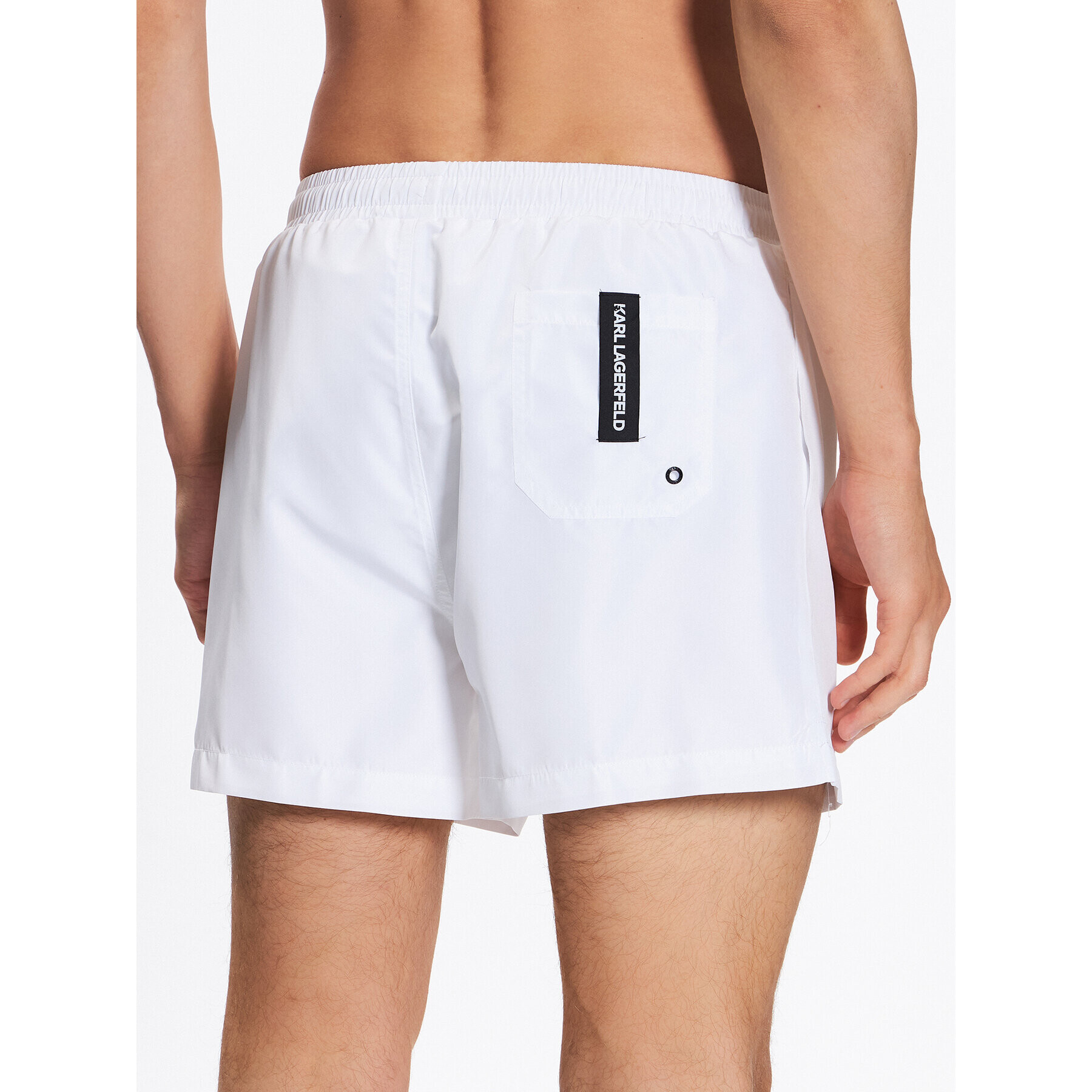 KARL LAGERFELD Плувни шорти Logo 230M2202 Бял Regular Fit - Pepit.bg